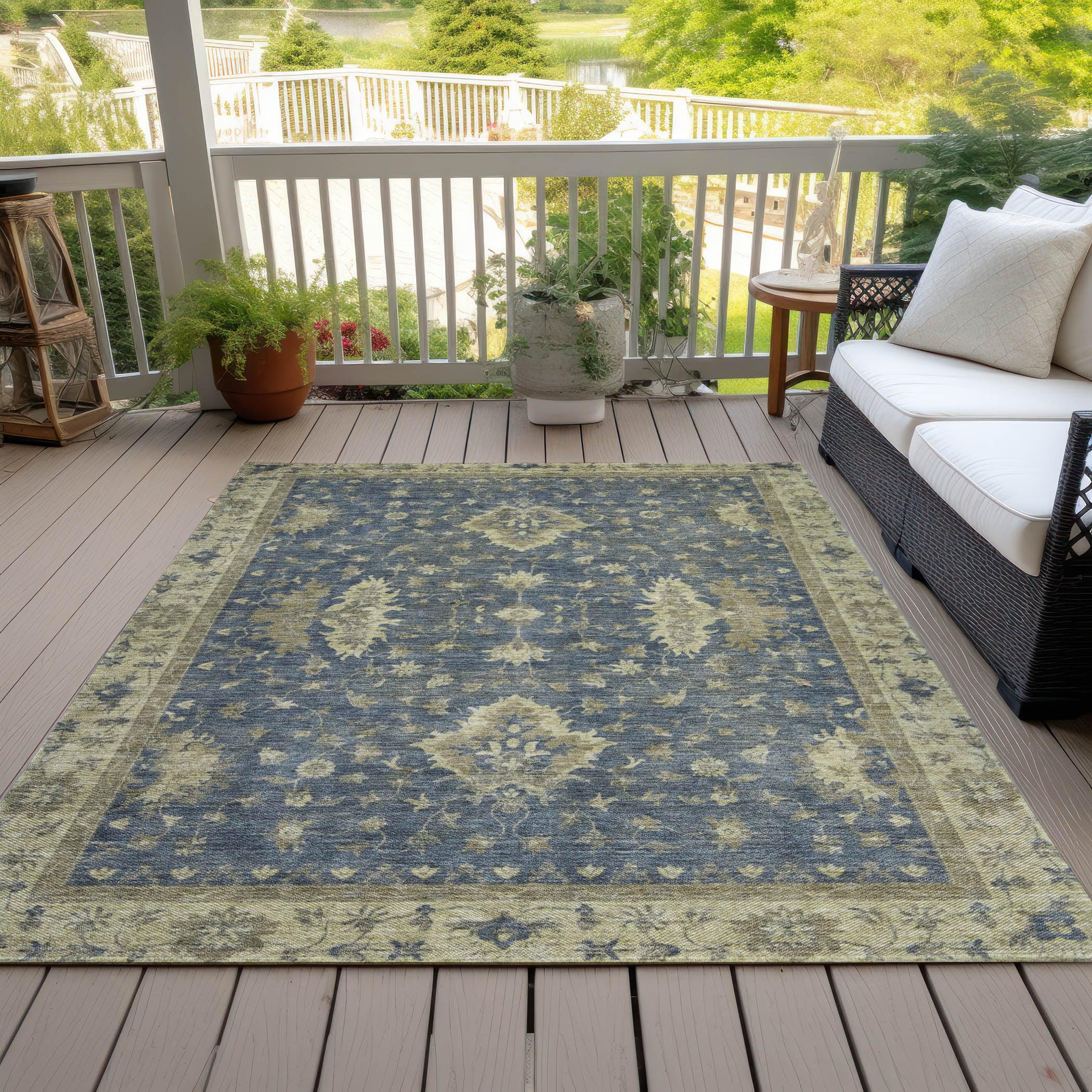 Addison Rugs Iriaris Blue Washable Indoor-Outdoor Rug