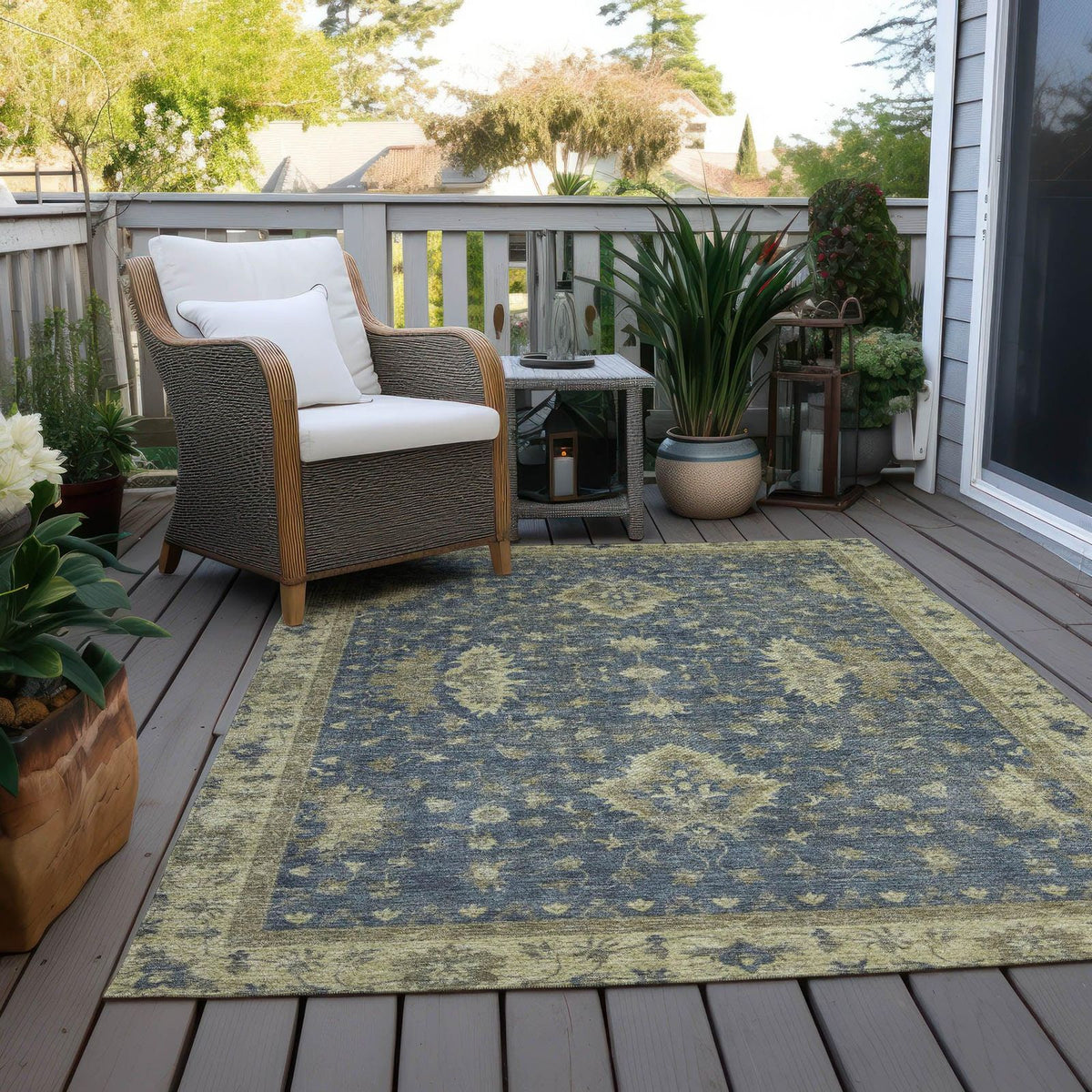 Addison Rugs Iriaris Blue Washable Indoor-Outdoor Rug