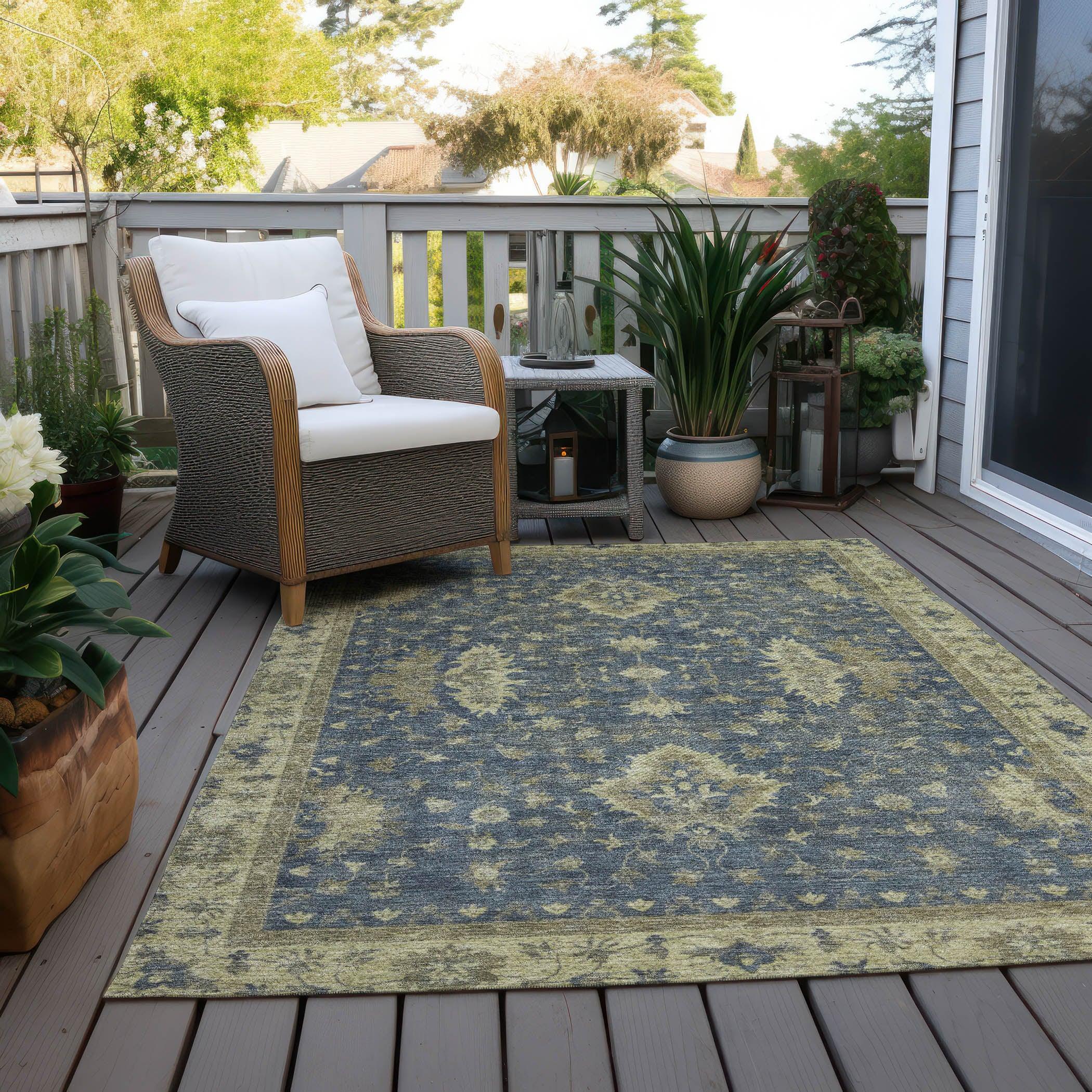 Addison Rugs Iriaris Blue Washable Indoor-Outdoor Rug