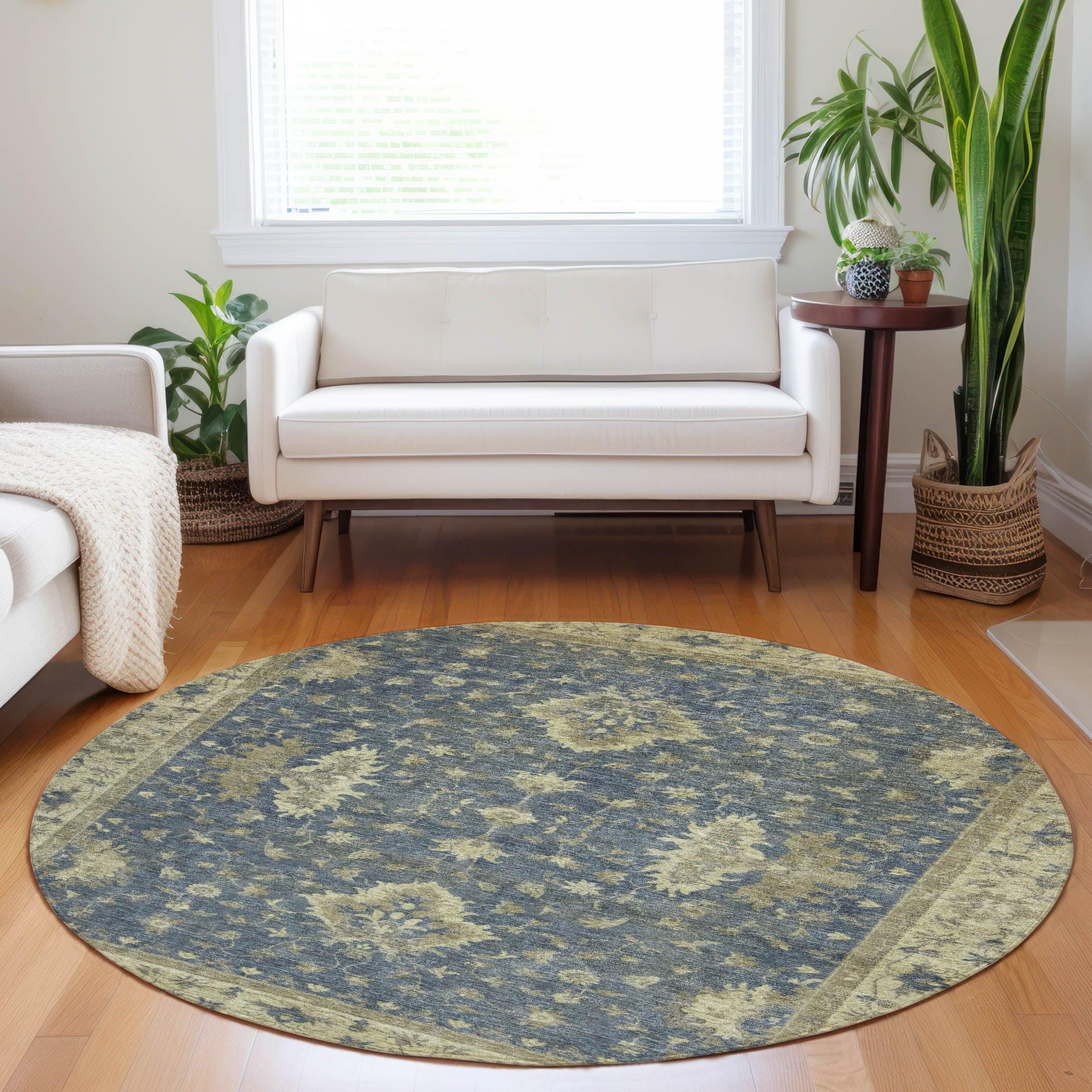 Addison Rugs Iriaris Blue Washable Indoor-Outdoor Rug