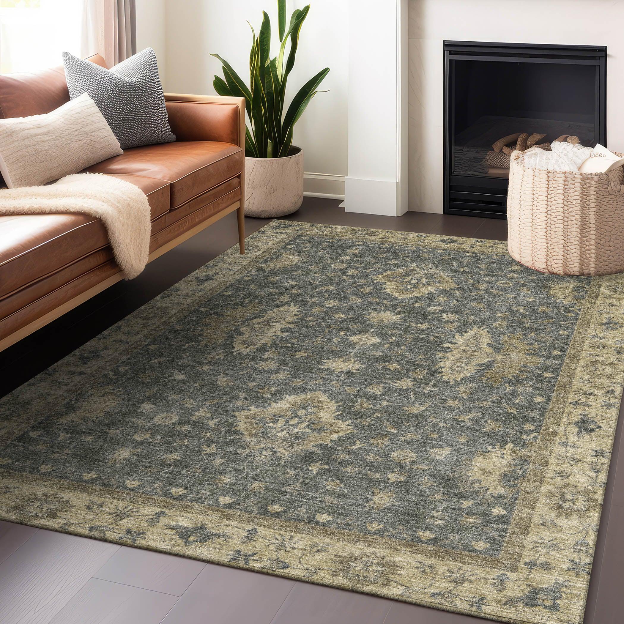 Addison Rugs Iriaris Gray Washable Indoor-Outdoor Rug