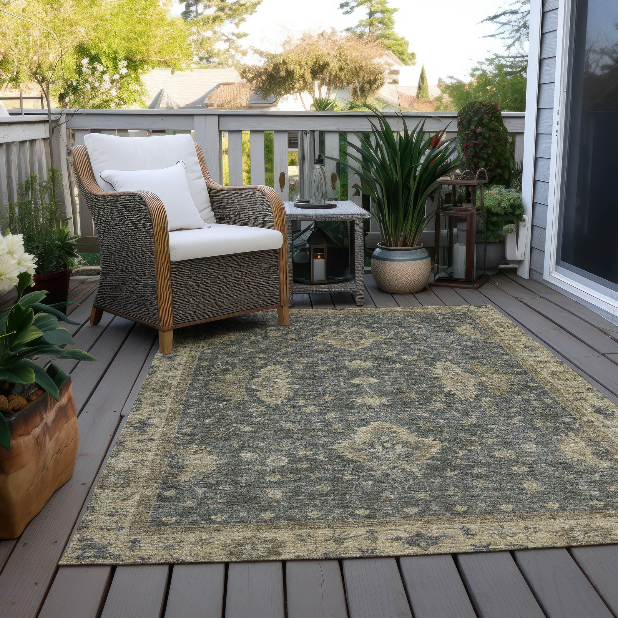 Addison Rugs Iriaris Gray Washable Indoor-Outdoor Rug