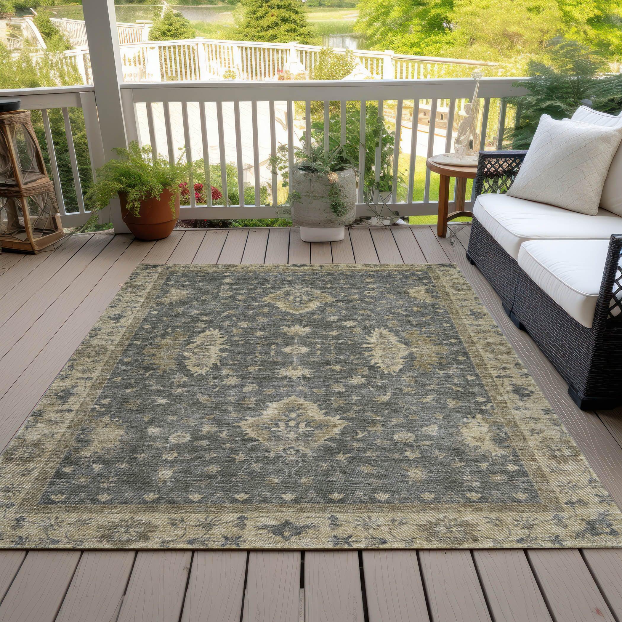 Addison Rugs Iriaris Gray Washable Indoor-Outdoor Rug
