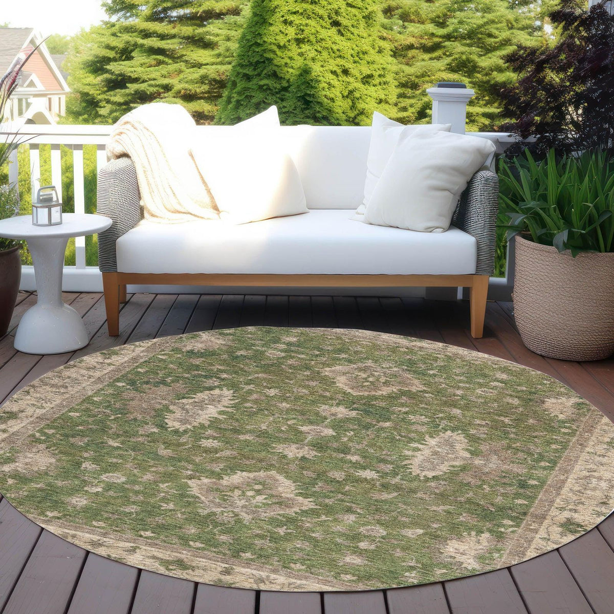 Addison Rugs Iriaris Green Washable Indoor-Outdoor Rug