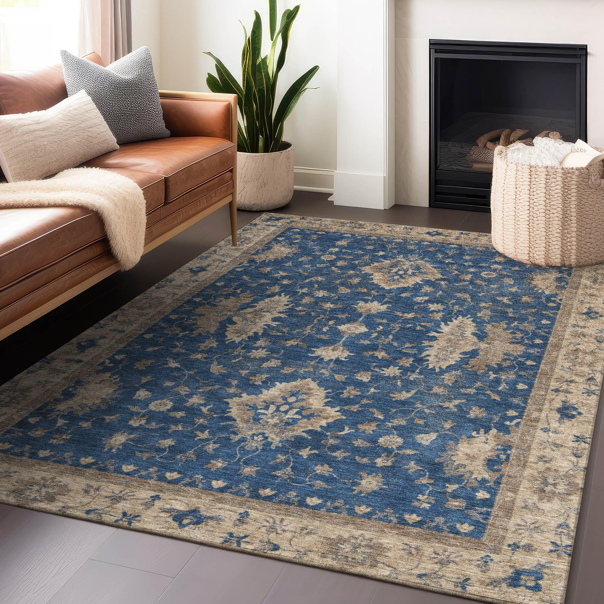 Addison Rugs Iriaris Navy Washable Indoor-Outdoor Rug