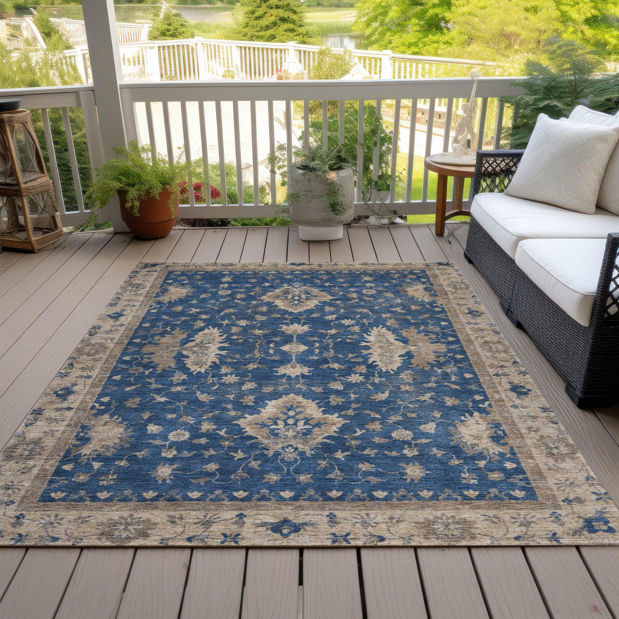 Addison Rugs Iriaris Navy Washable Indoor-Outdoor Rug