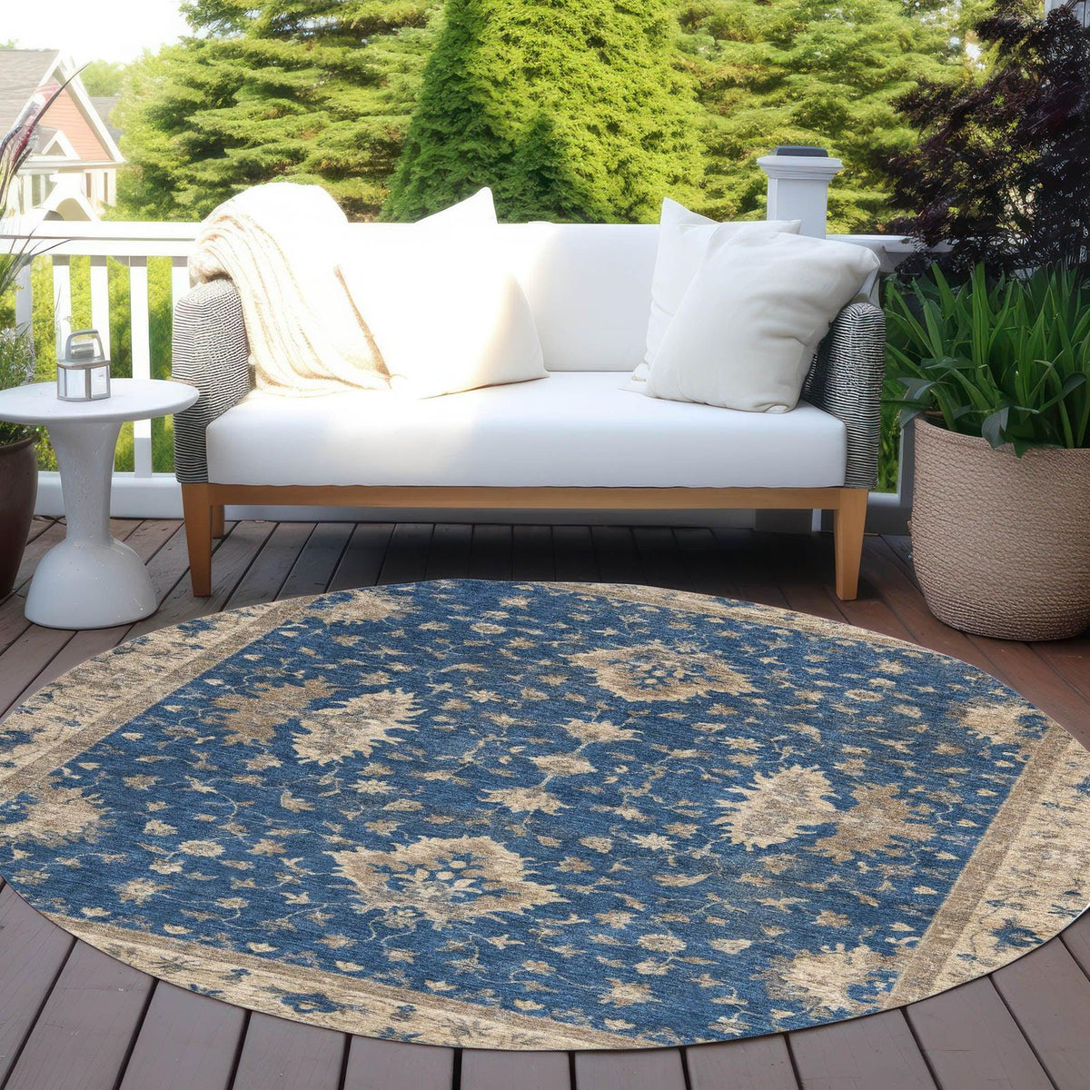 Addison Rugs Iriaris Navy Washable Indoor-Outdoor Rug