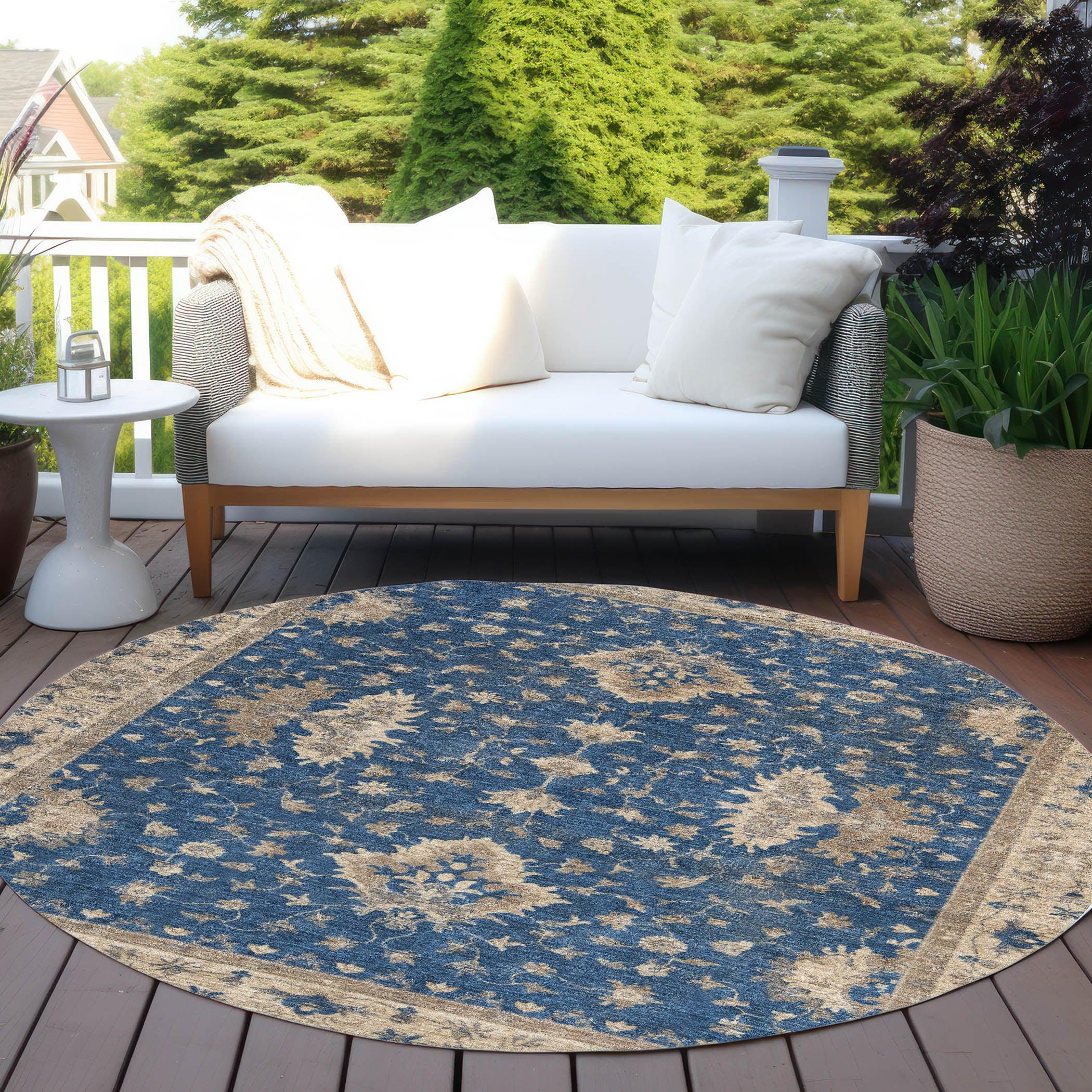 Addison Rugs Iriaris Navy Washable Indoor-Outdoor Rug