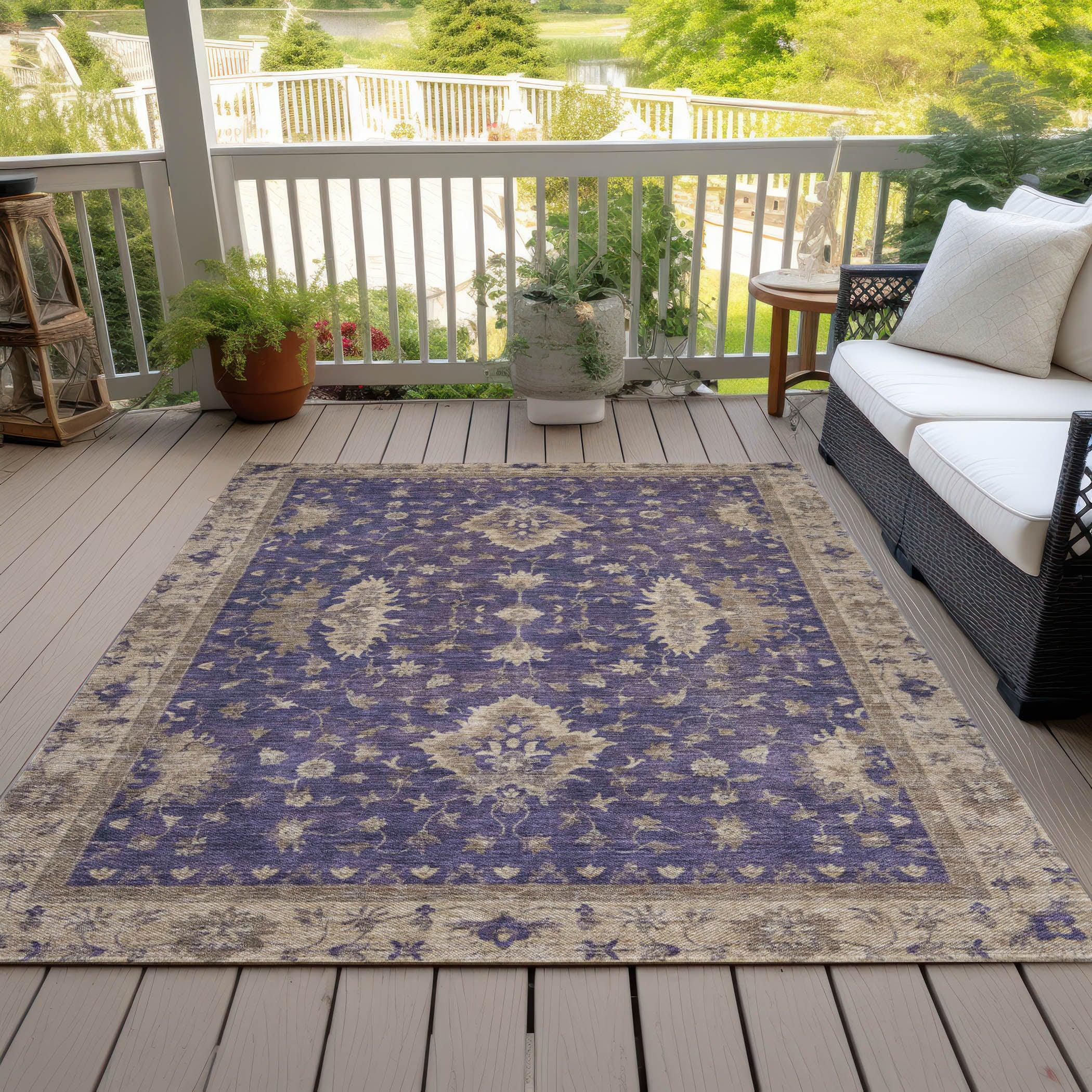 Addison Rugs Iriaris Purple Washable Indoor-Outdoor Rug
