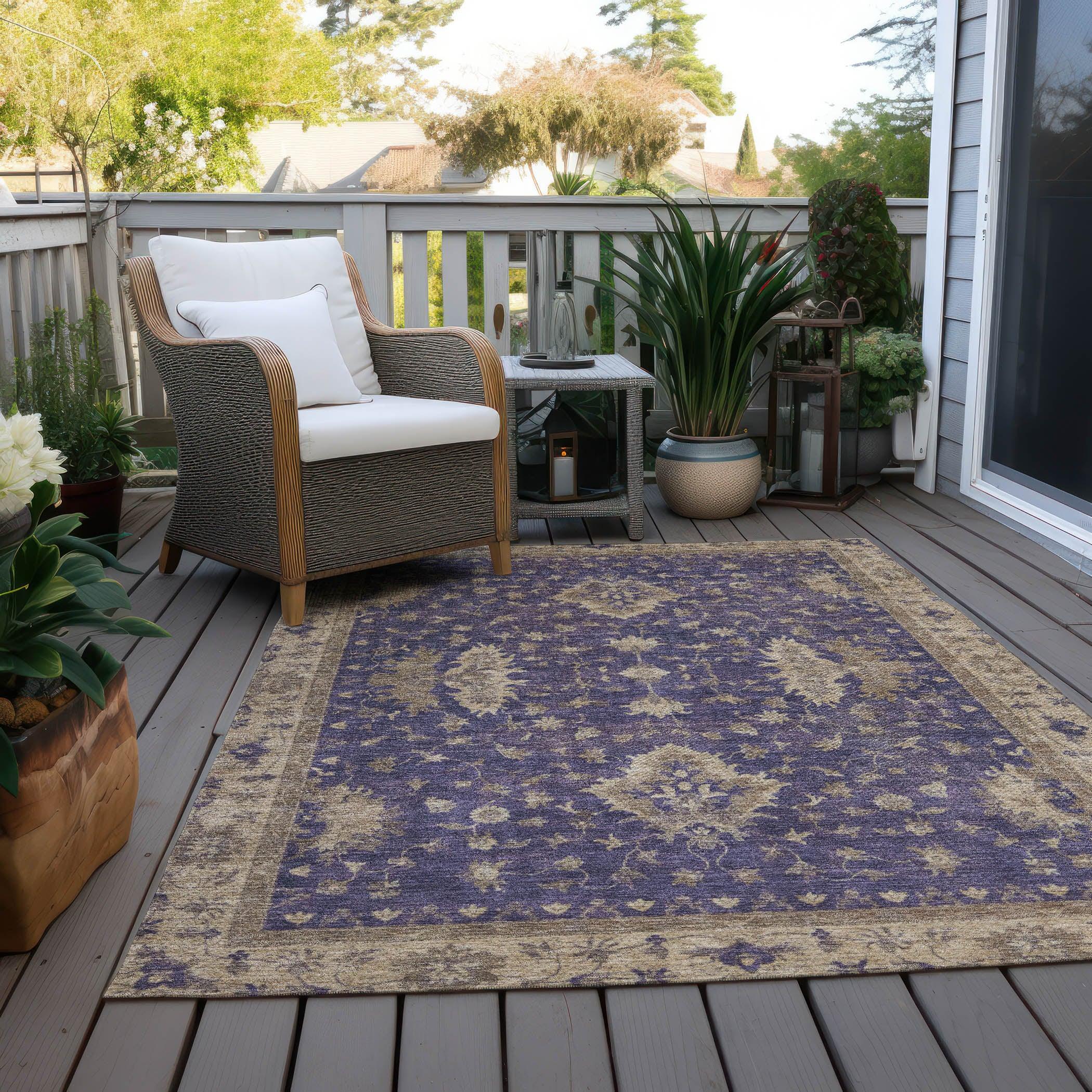 Addison Rugs Iriaris Purple Washable Indoor-Outdoor Rug