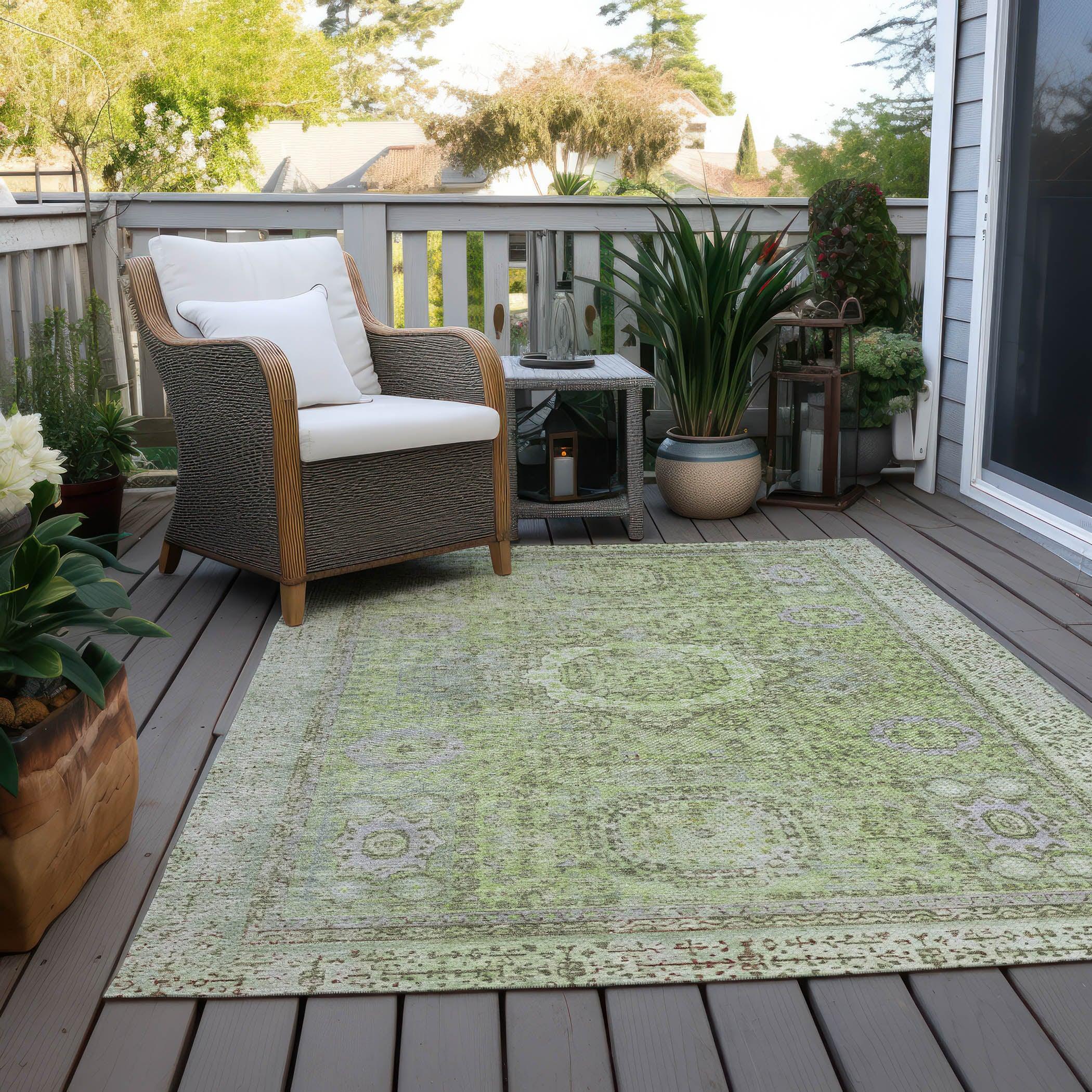 Addison Rugs Irias Aloe Washable Indoor-Outdoor Rug