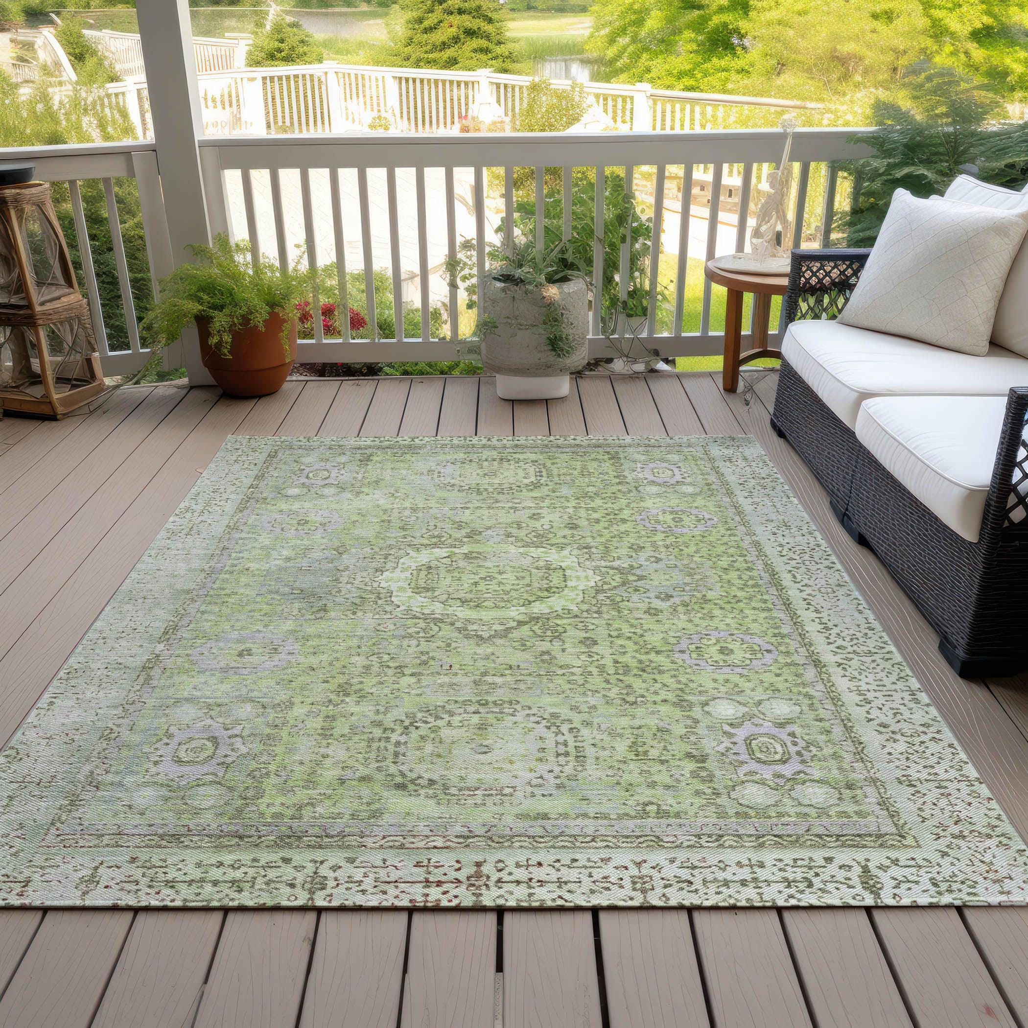 Addison Rugs Irias Aloe Washable Indoor-Outdoor Rug