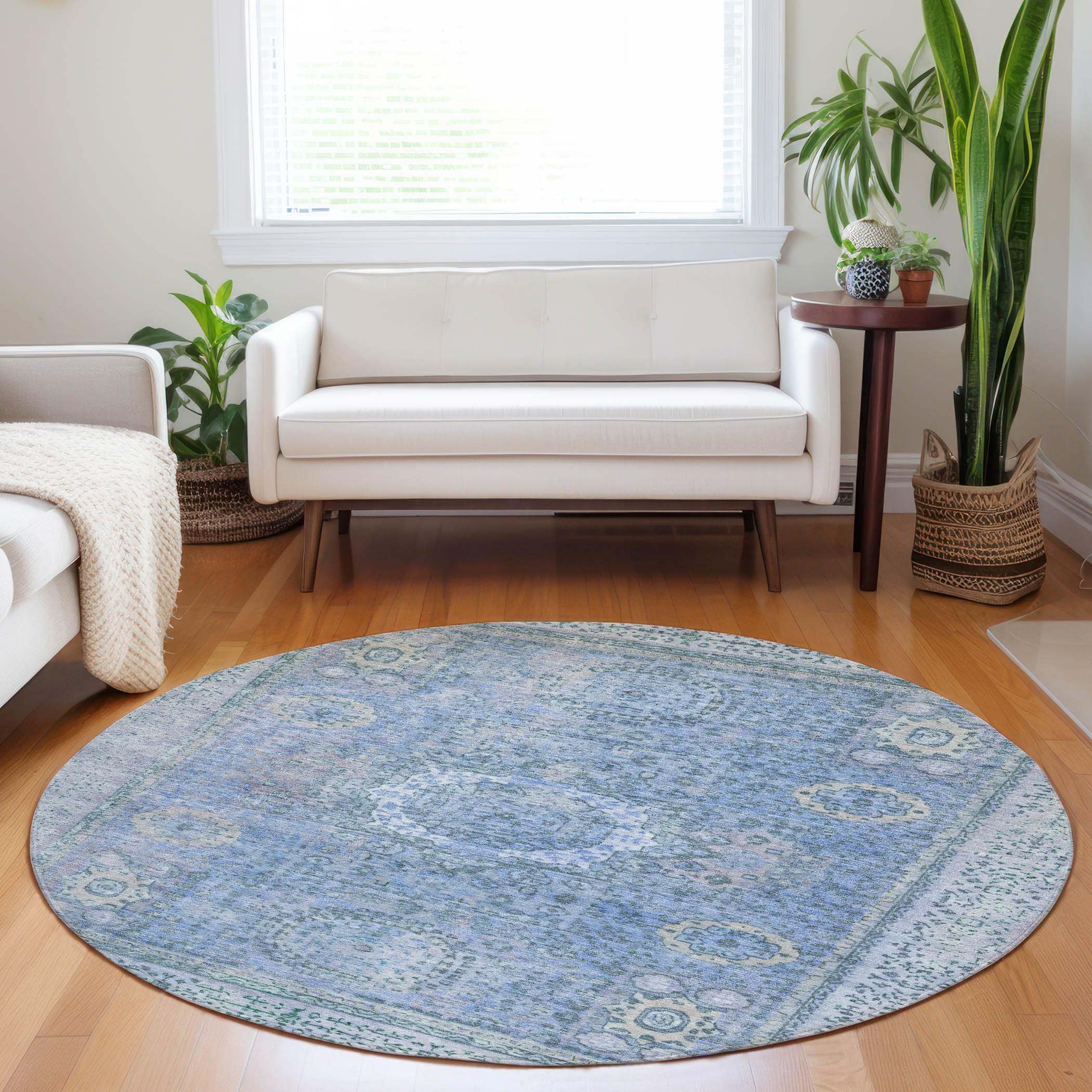 Addison Rugs Irias Blue Washable Indoor-Outdoor Rug