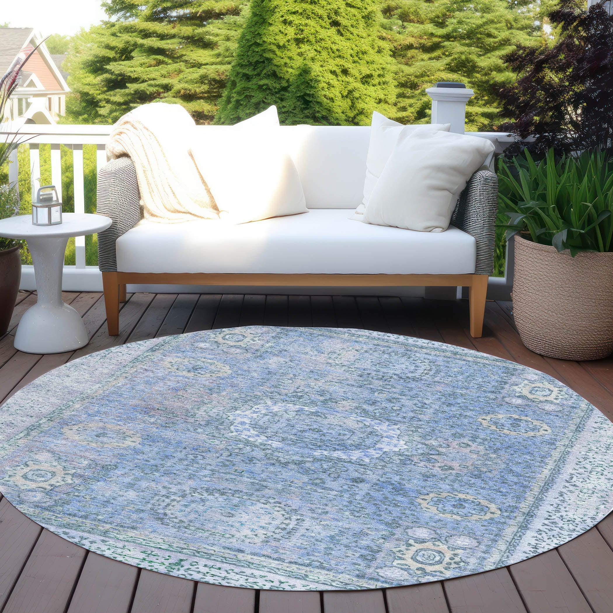 Addison Rugs Irias Blue Washable Indoor-Outdoor Rug