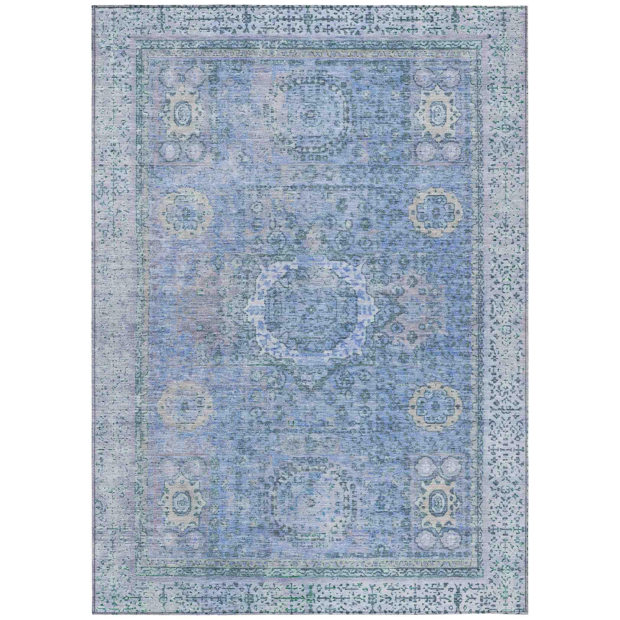 Addison Rugs Irias Blue Washable Indoor-Outdoor Rug
