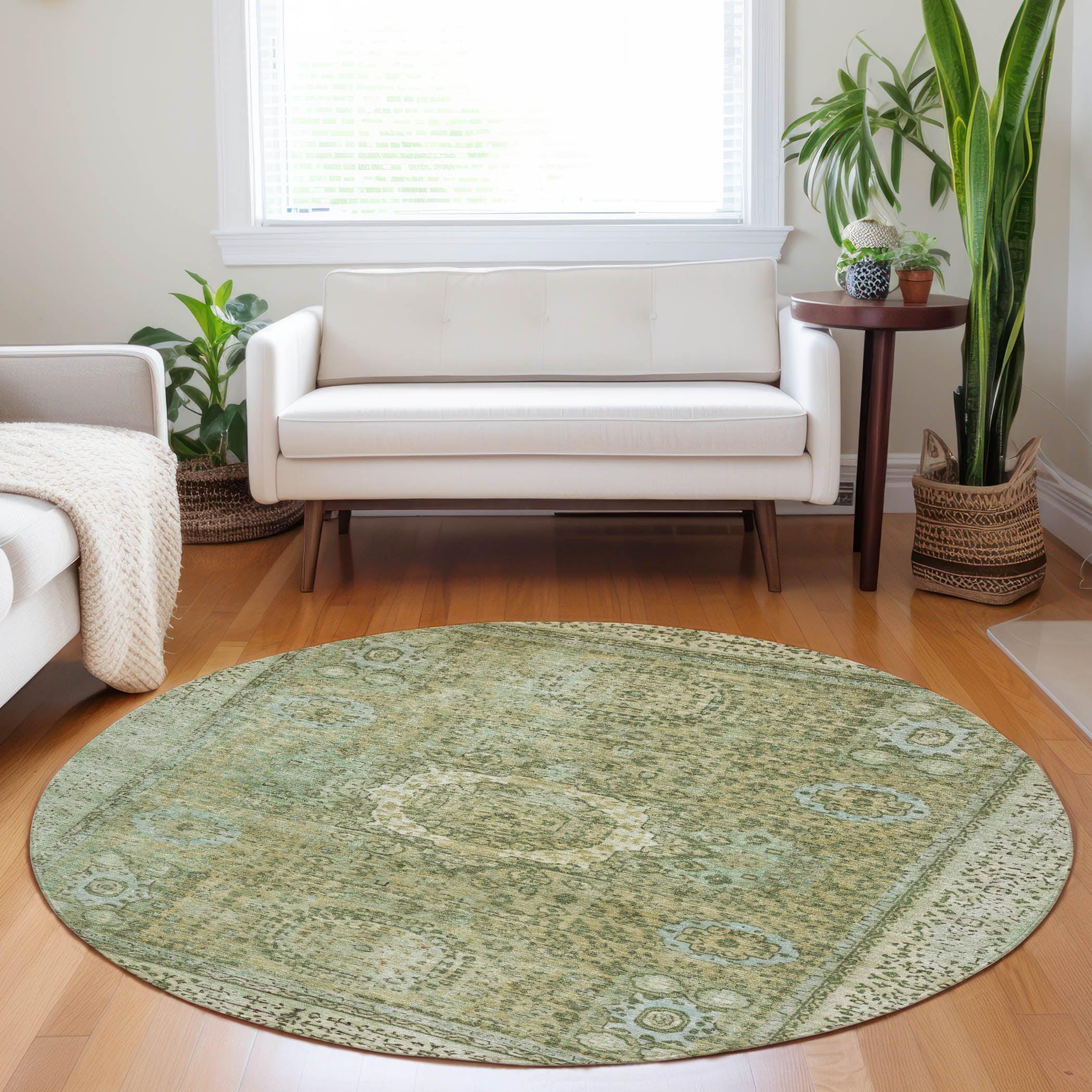 Addison Rugs Irias Green Washable Indoor-Outdoor Rug