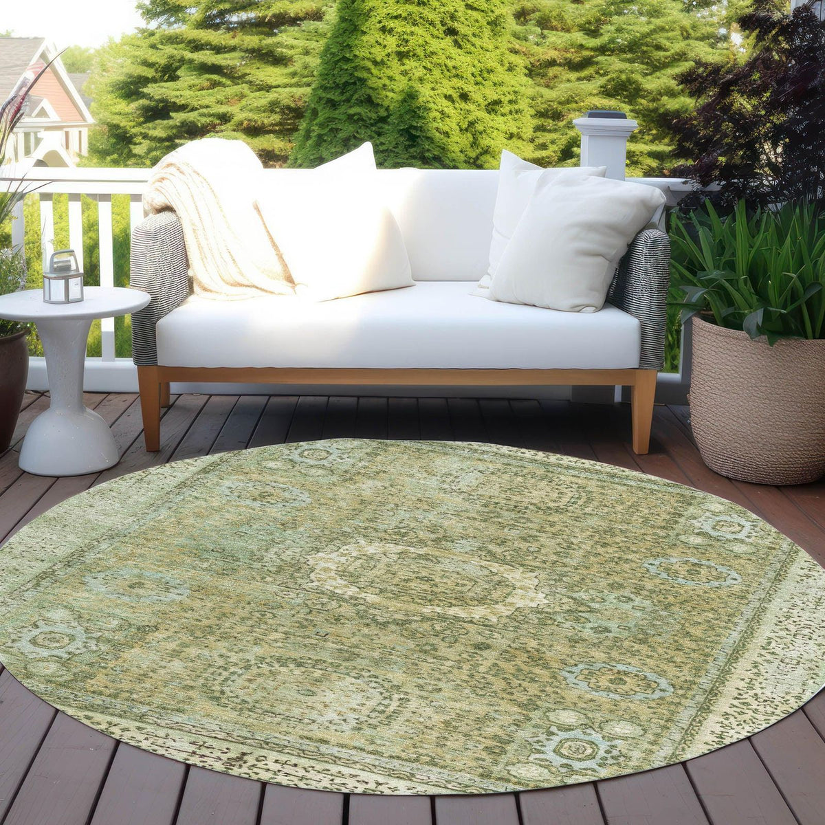 Addison Rugs Irias Green Washable Indoor-Outdoor Rug
