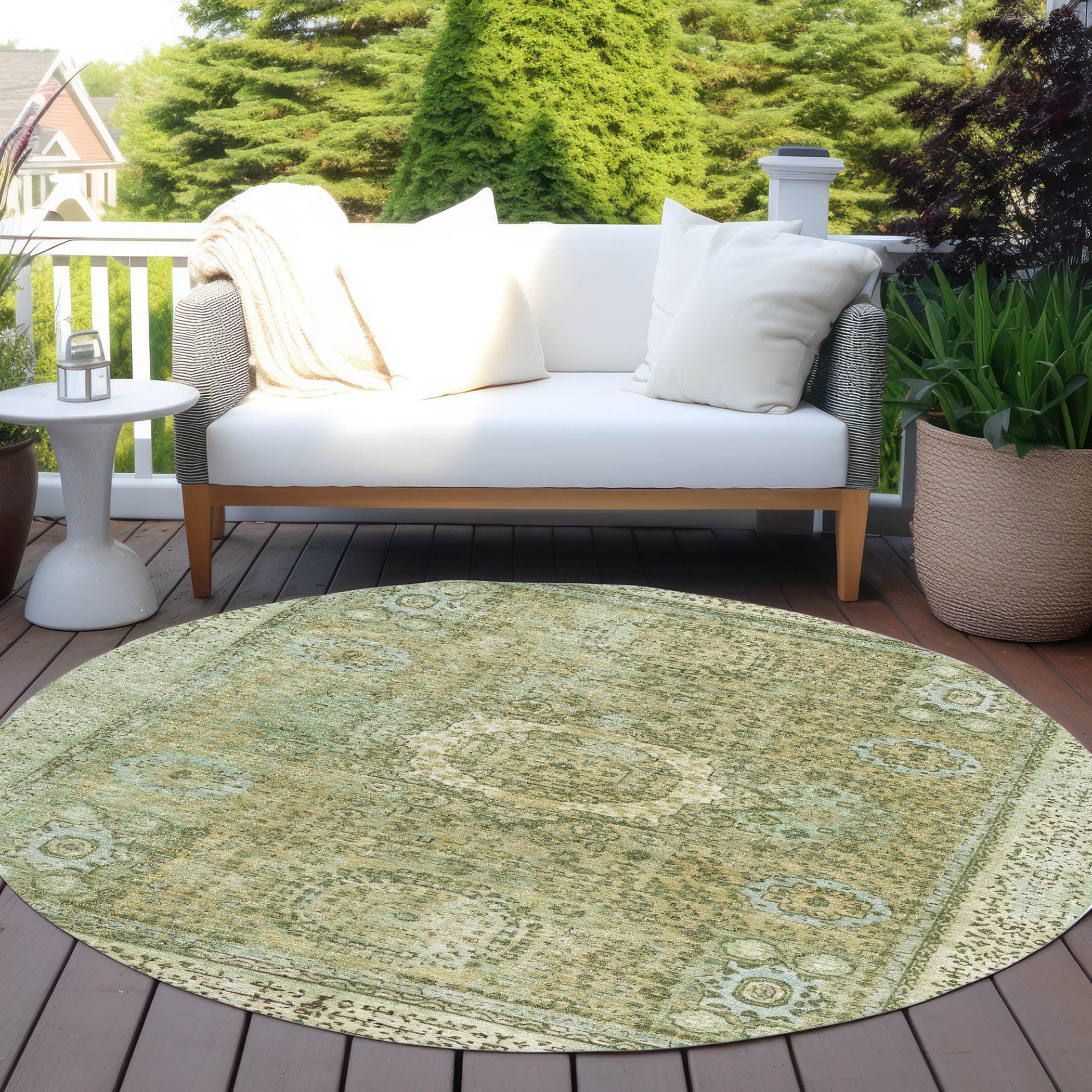 Addison Rugs Irias Green Washable Indoor-Outdoor Rug