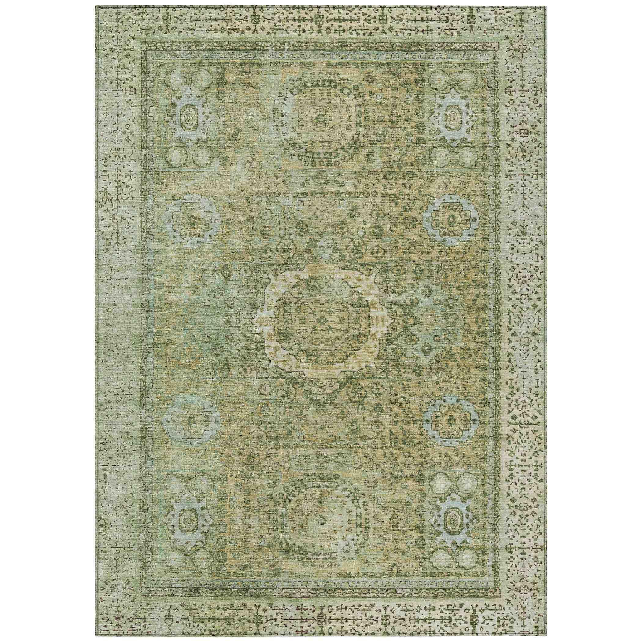 Addison Rugs Irias Green Washable Indoor-Outdoor Rug