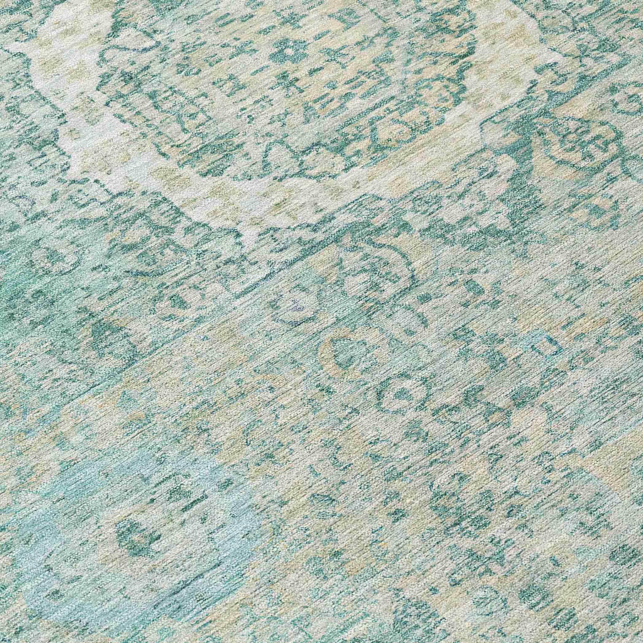 Addison Rugs Irias Teal Washable Indoor-Outdoor Rug
