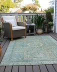 Addison Rugs Irias Teal Washable Indoor-Outdoor Rug