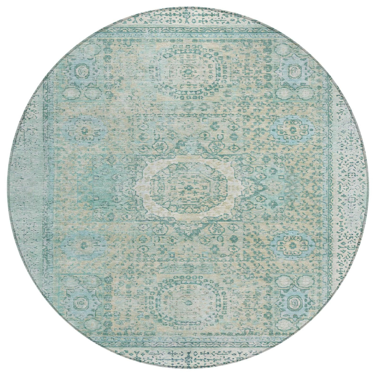 Addison Rugs Irias Teal Washable Indoor-Outdoor Rug