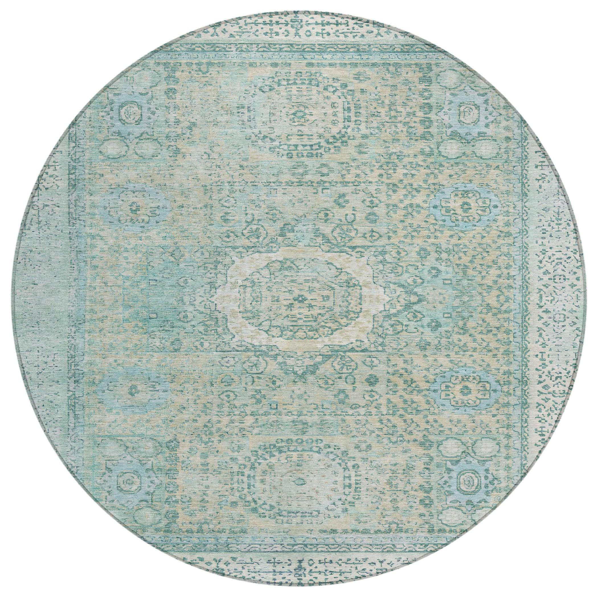 Addison Rugs Irias Teal Washable Indoor-Outdoor Rug