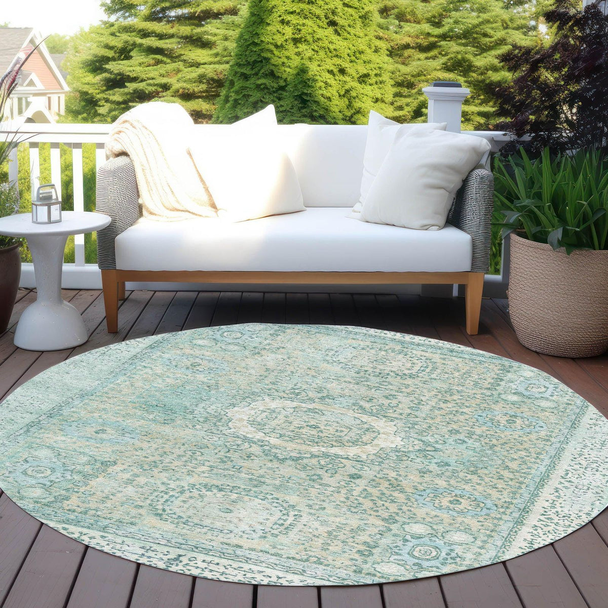 Addison Rugs Irias Teal Washable Indoor-Outdoor Rug
