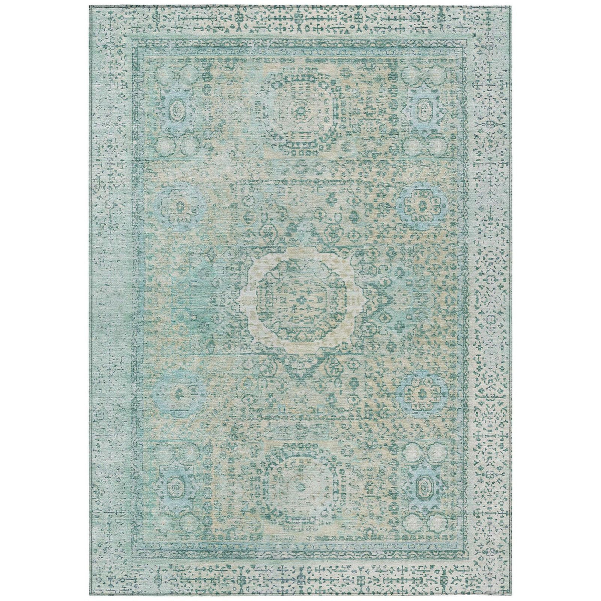 Addison Rugs Irias Teal Washable Indoor-Outdoor Rug