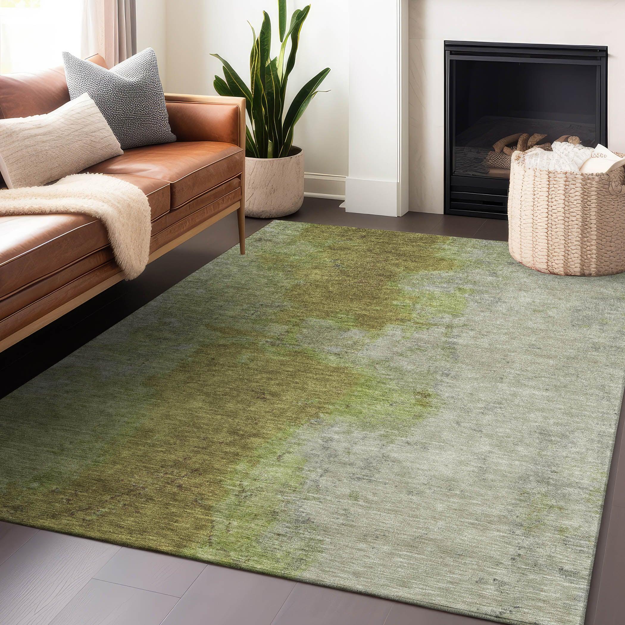 Addison Rugs Iriel Green Washable Indoor-Outdoor Rug