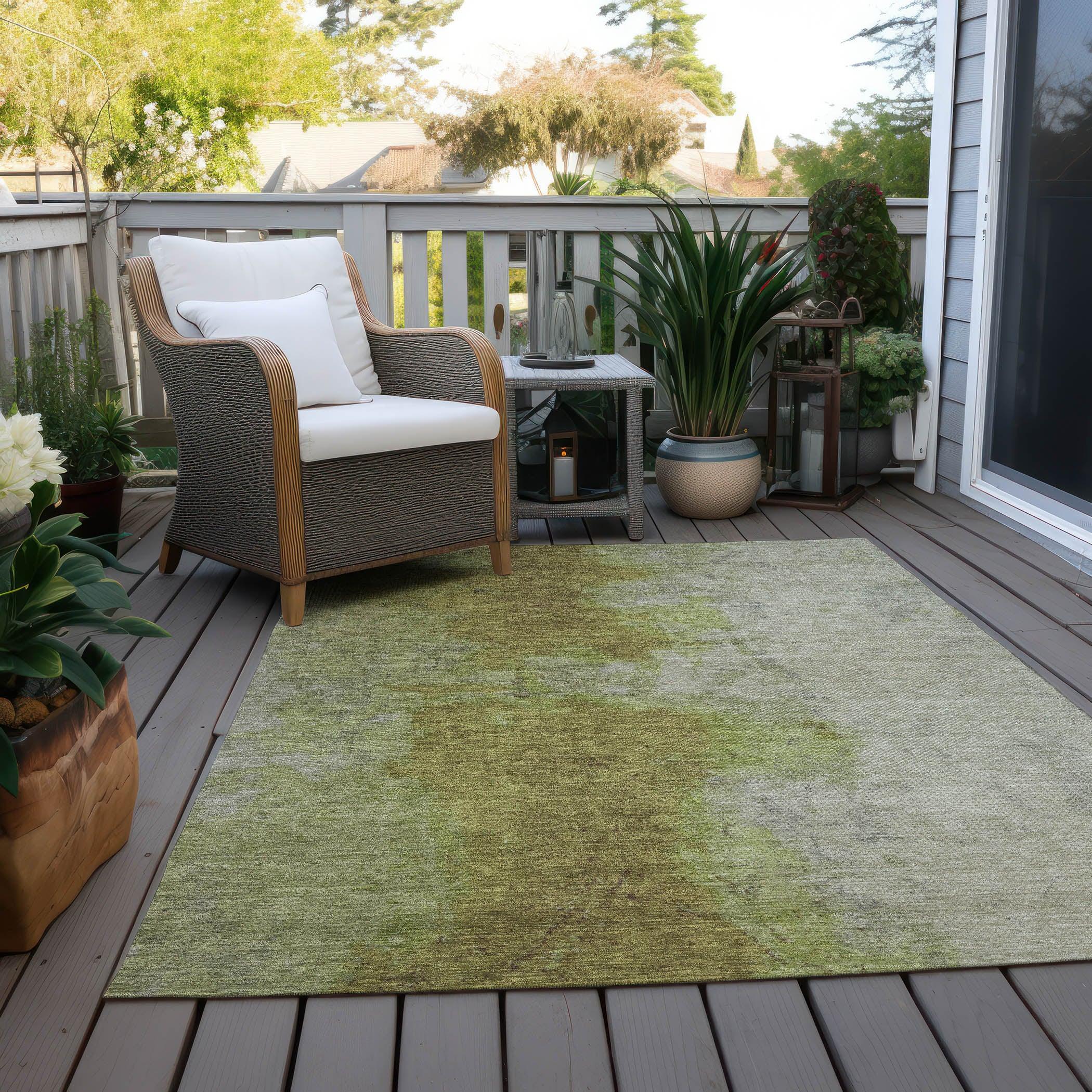 Addison Rugs Iriel Green Washable Indoor-Outdoor Rug