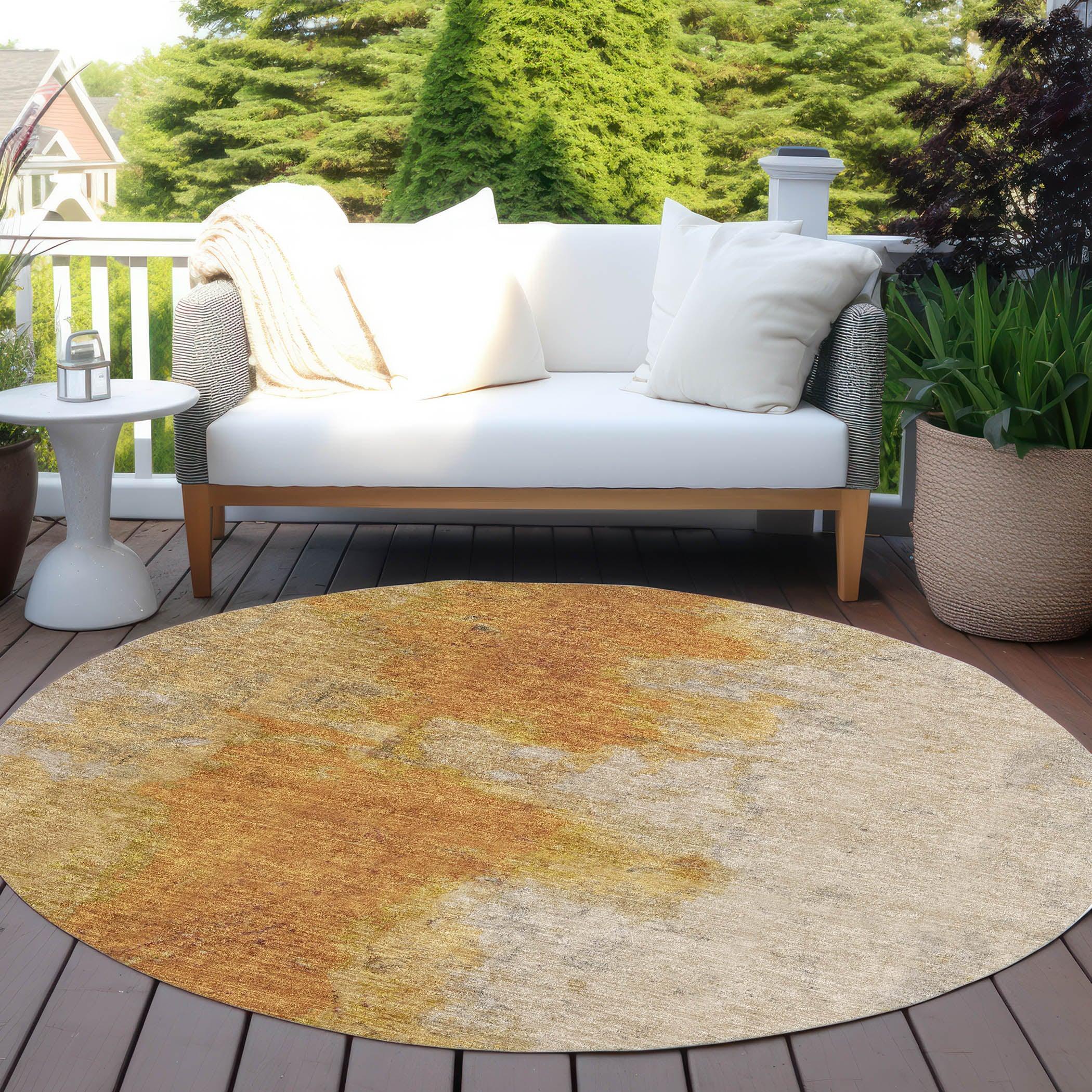 Addison Rugs Iriel Orange Washable Indoor-Outdoor Rug
