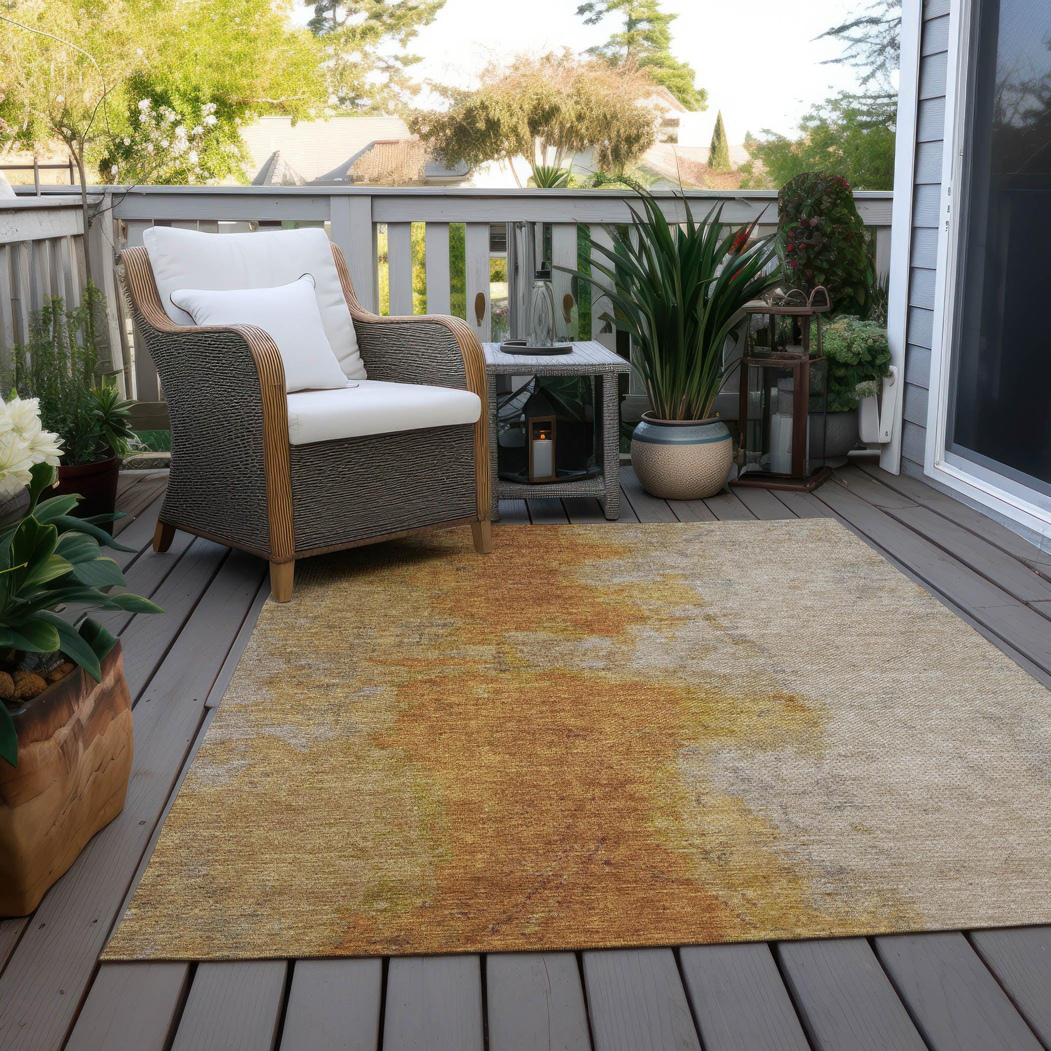 Addison Rugs Iriel Orange Washable Indoor-Outdoor Rug