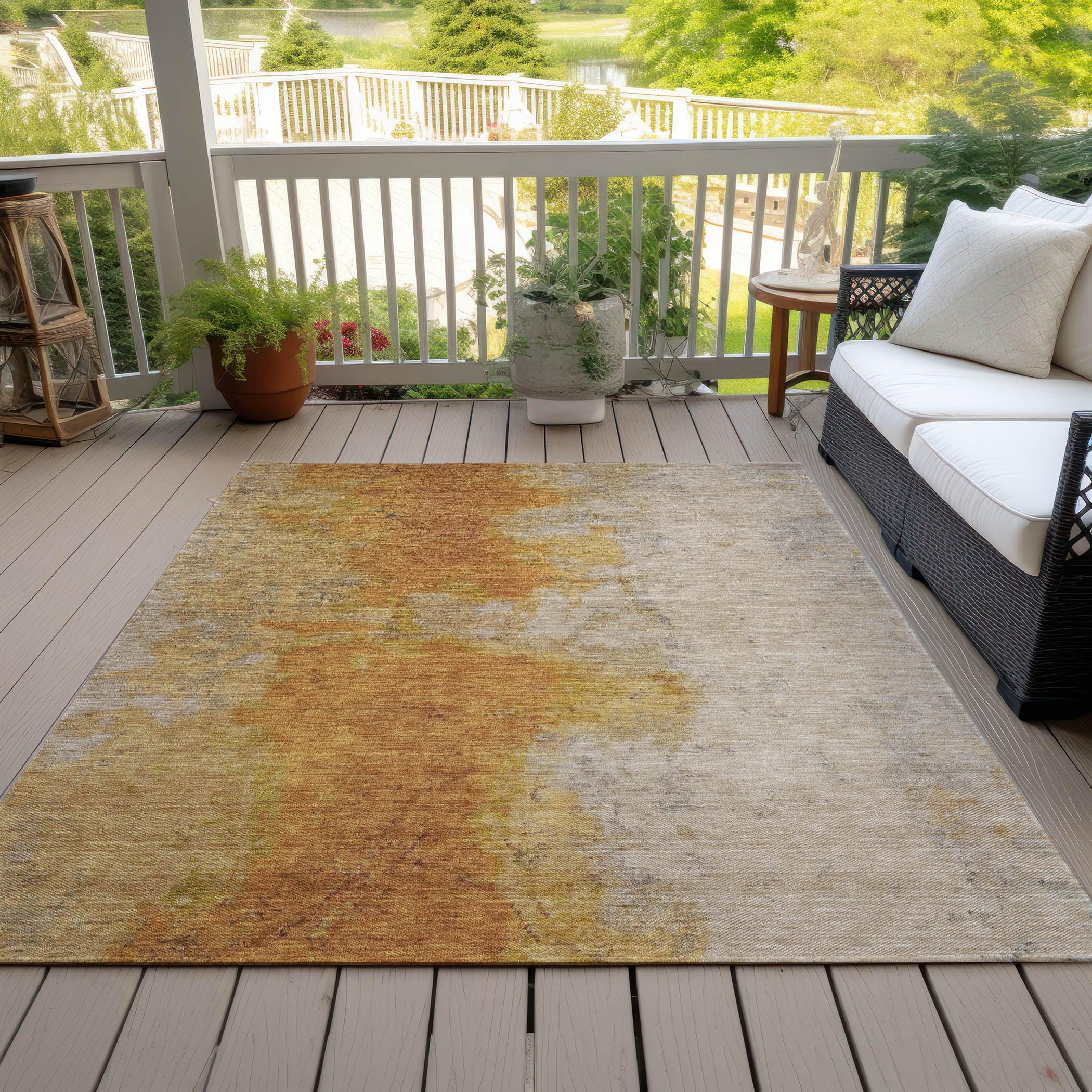 Addison Rugs Iriel Orange Washable Indoor-Outdoor Rug