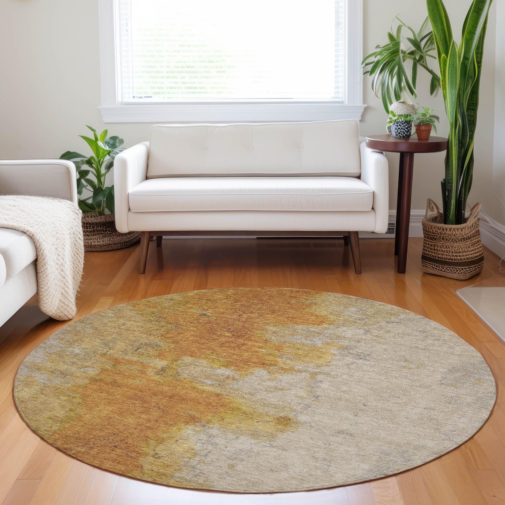 Addison Rugs Iriel Orange Washable Indoor-Outdoor Rug