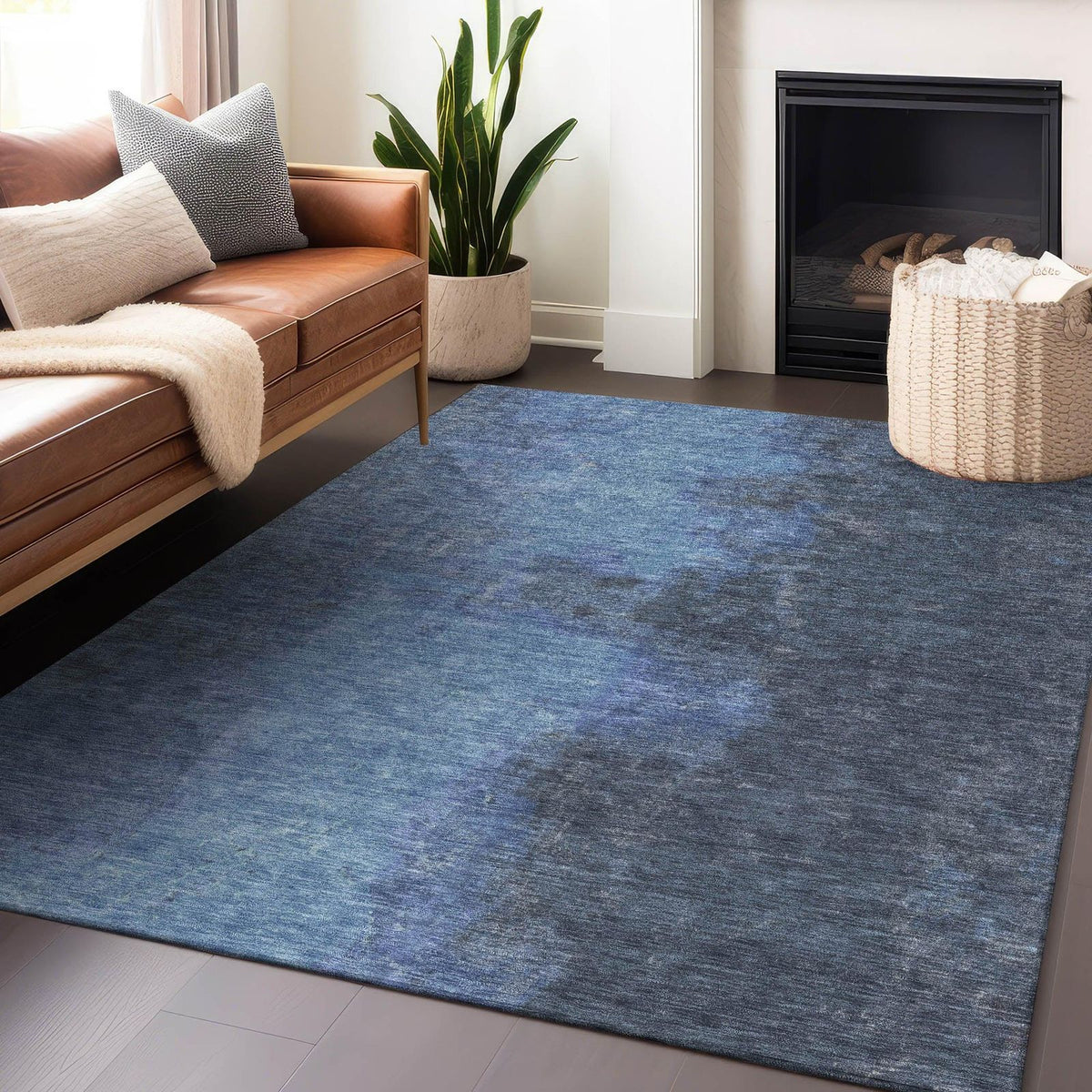 Addison Rugs Iriion Blue Washable Indoor-Outdoor Rug