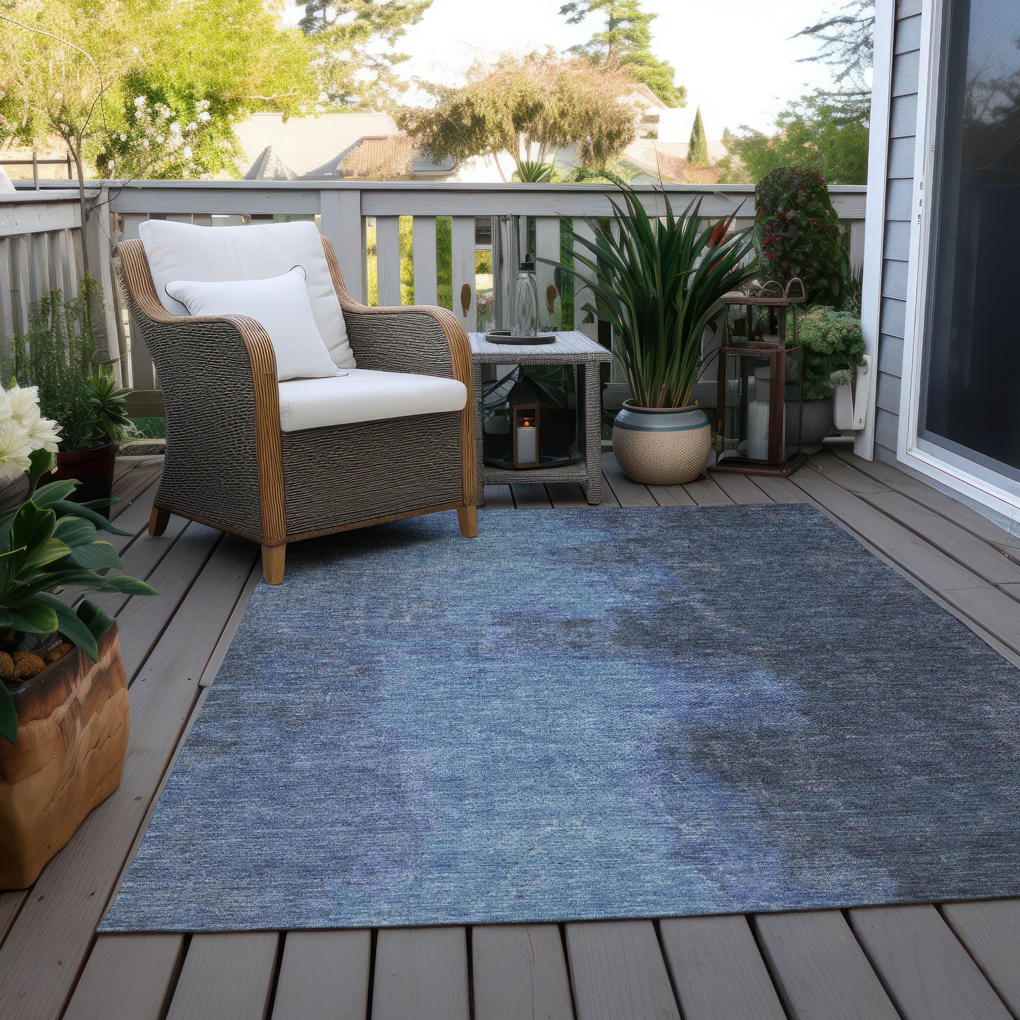 Addison Rugs Iriion Blue Washable Indoor-Outdoor Rug