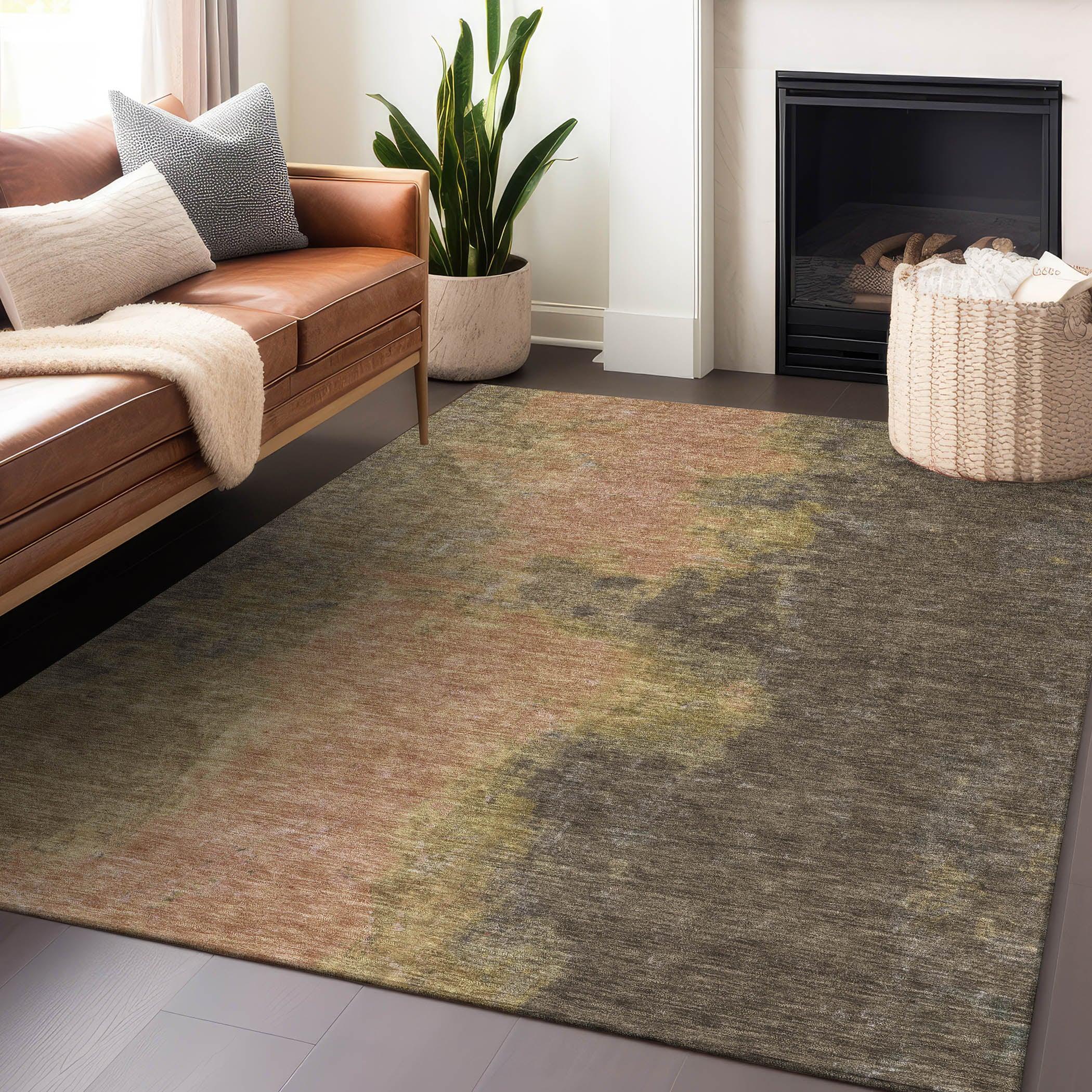 Addison Rugs Iriion Brown Washable Indoor-Outdoor Rug