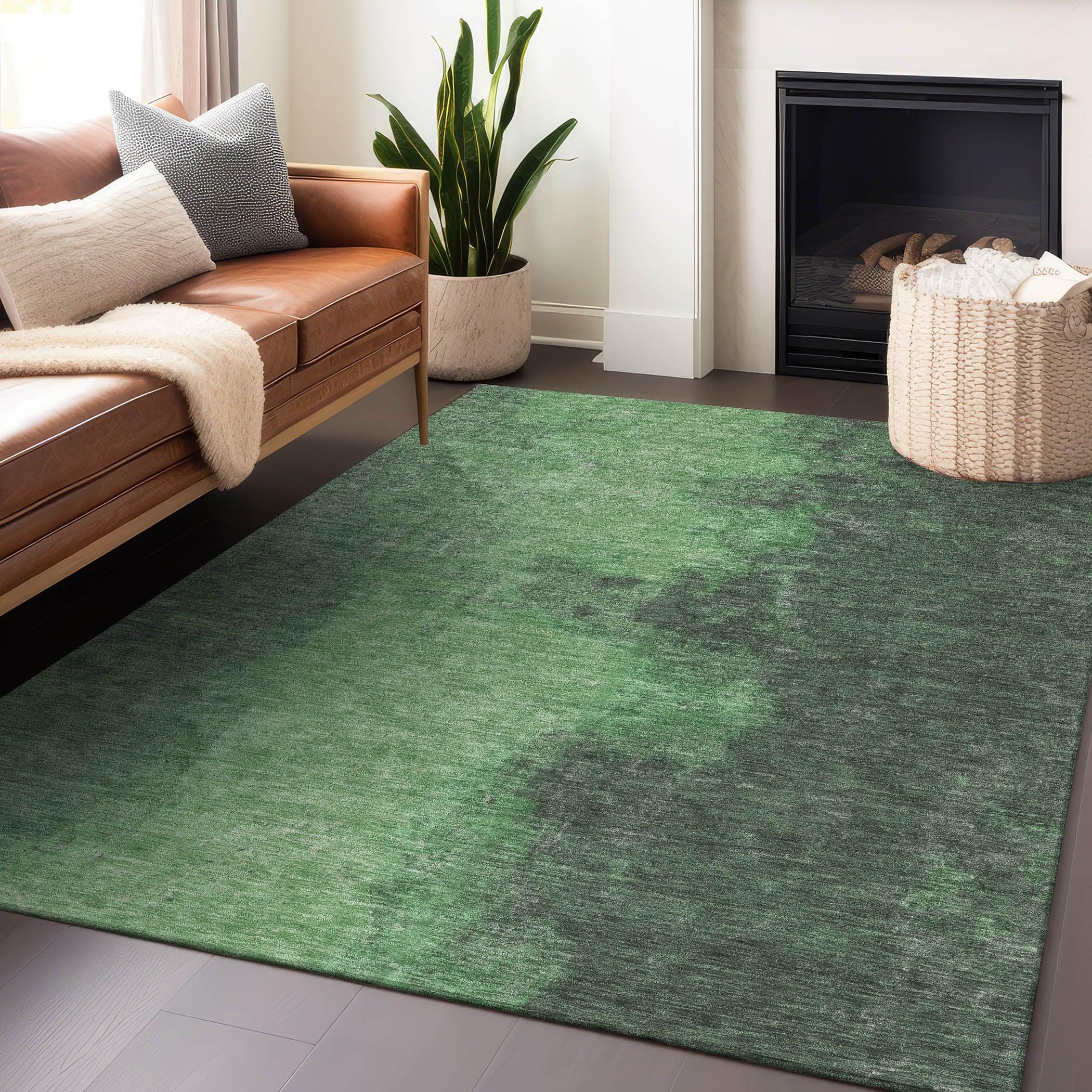 Addison Rugs Iriion Green Washable Indoor-Outdoor Rug