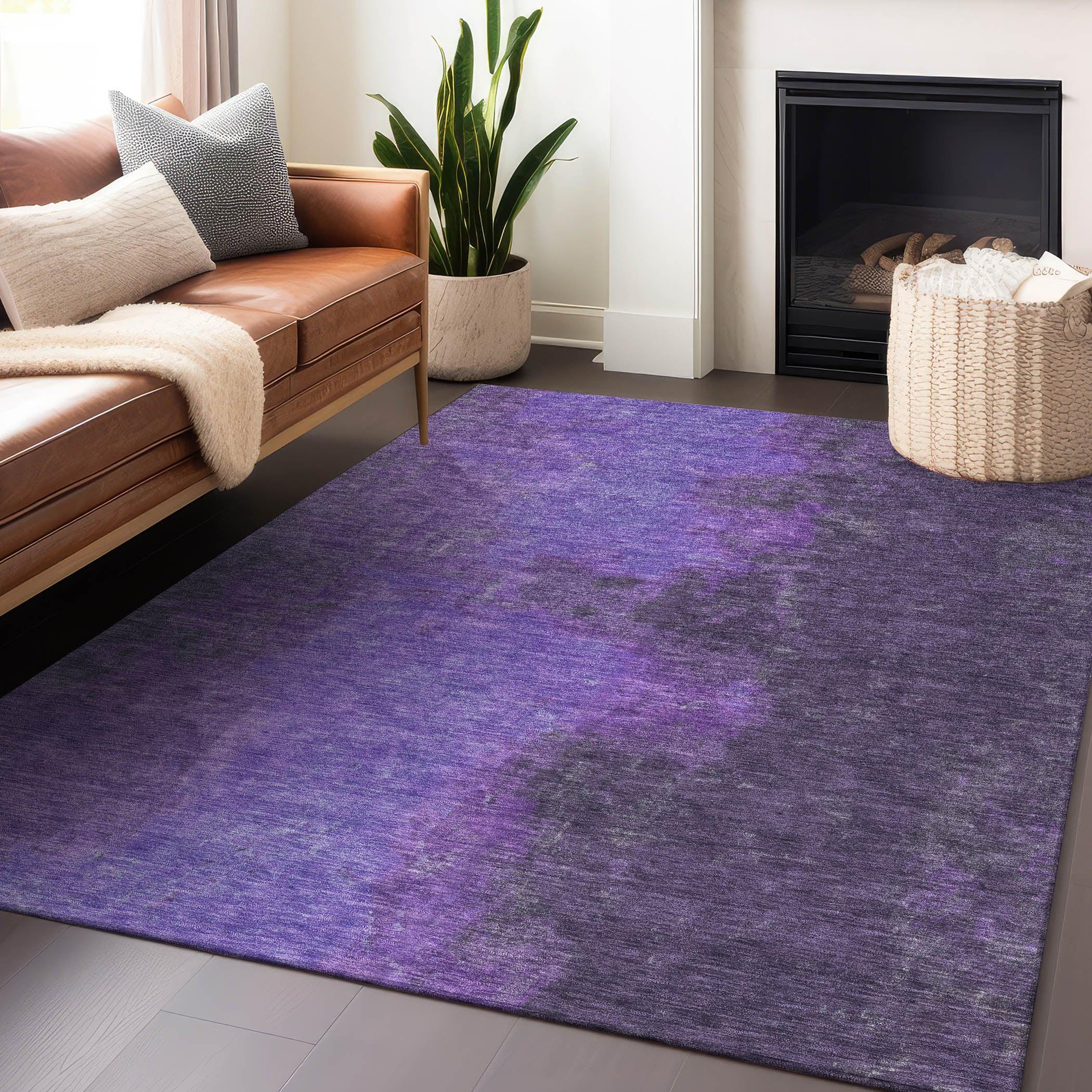 Addison Rugs Iriion Purple Washable Indoor-Outdoor Rug