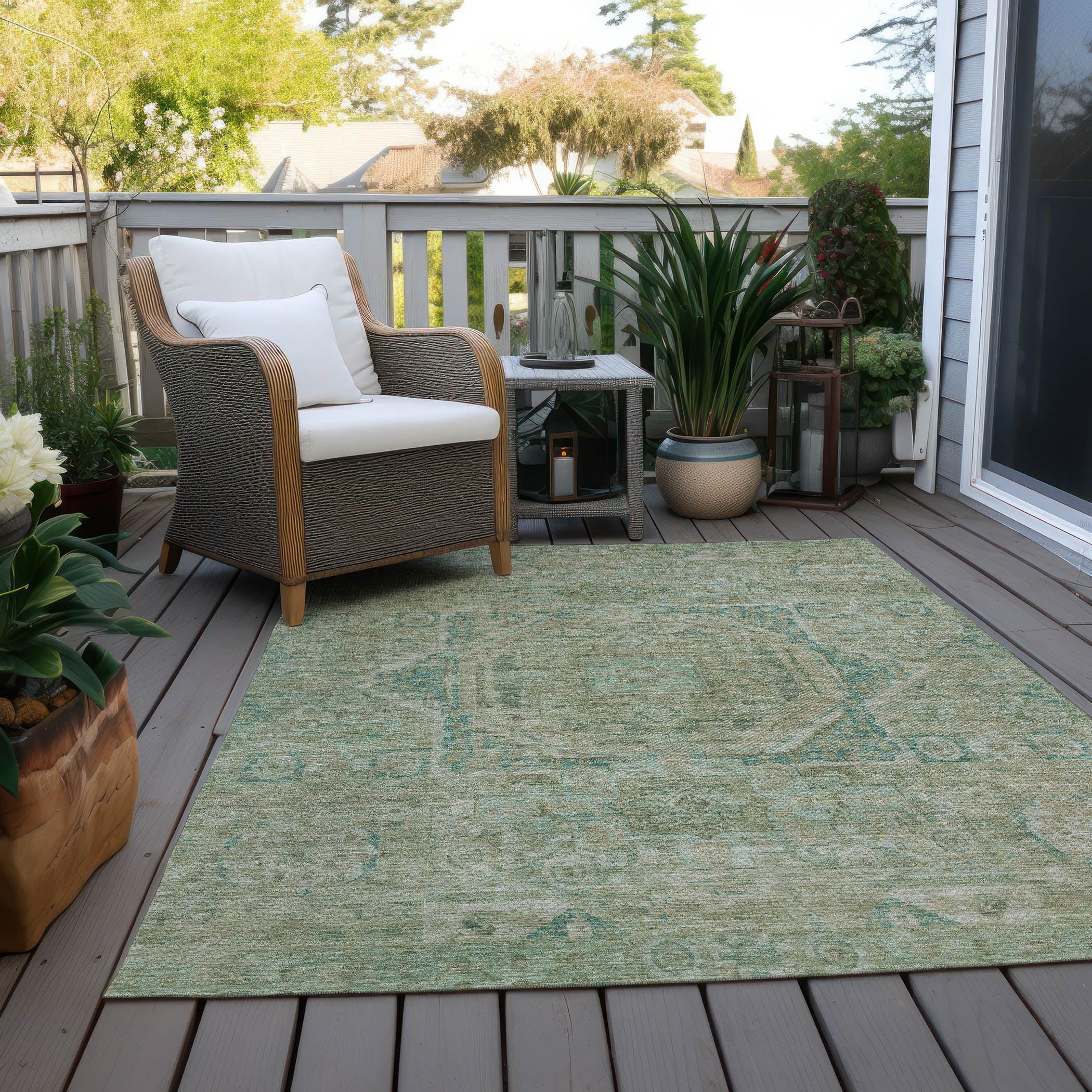 Addison Rugs Iriir Green Washable Indoor-Outdoor Rug