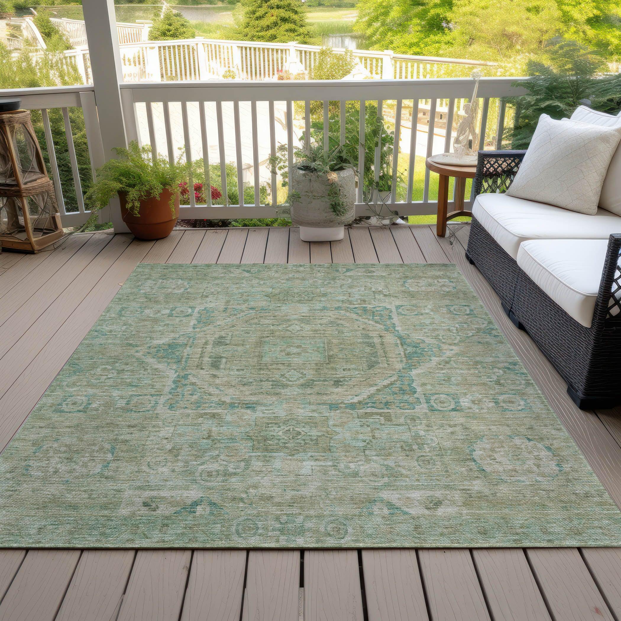 Addison Rugs Iriir Green Washable Indoor-Outdoor Rug