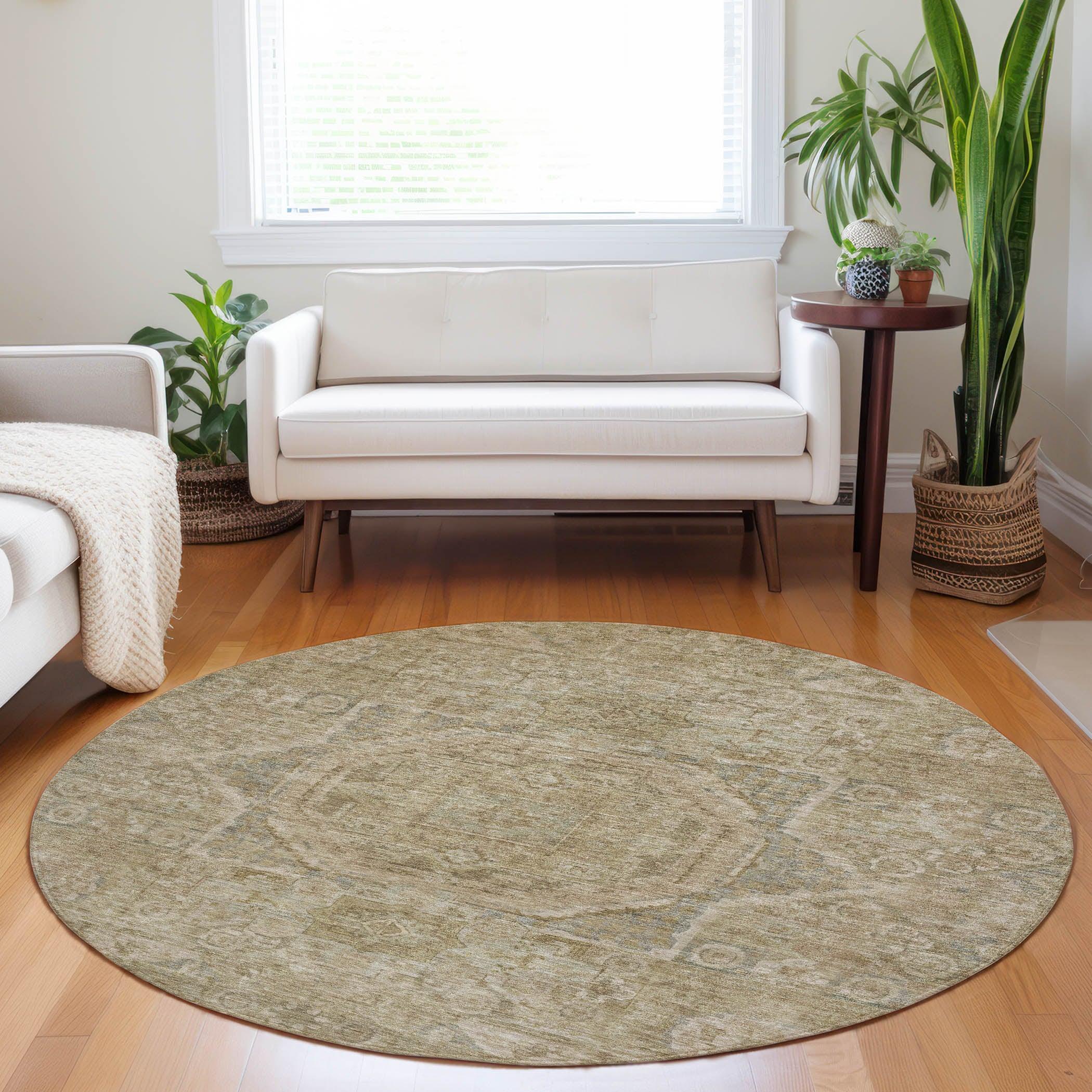 Addison Rugs Iriir Tan Washable Indoor-Outdoor Rug