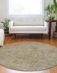 Addison Rugs Iriir Tan Washable Indoor-Outdoor Rug