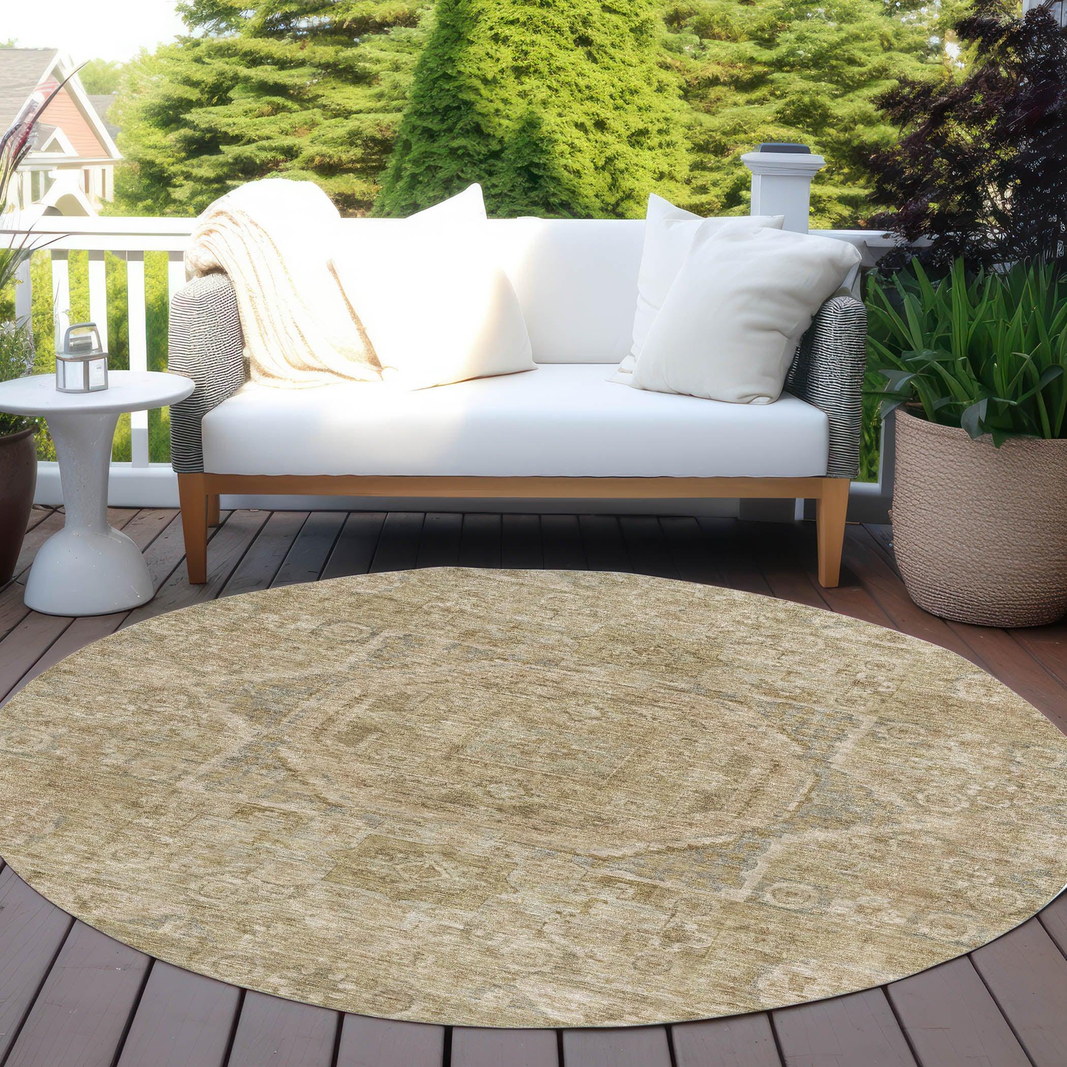 Addison Rugs Iriir Tan Washable Indoor-Outdoor Rug