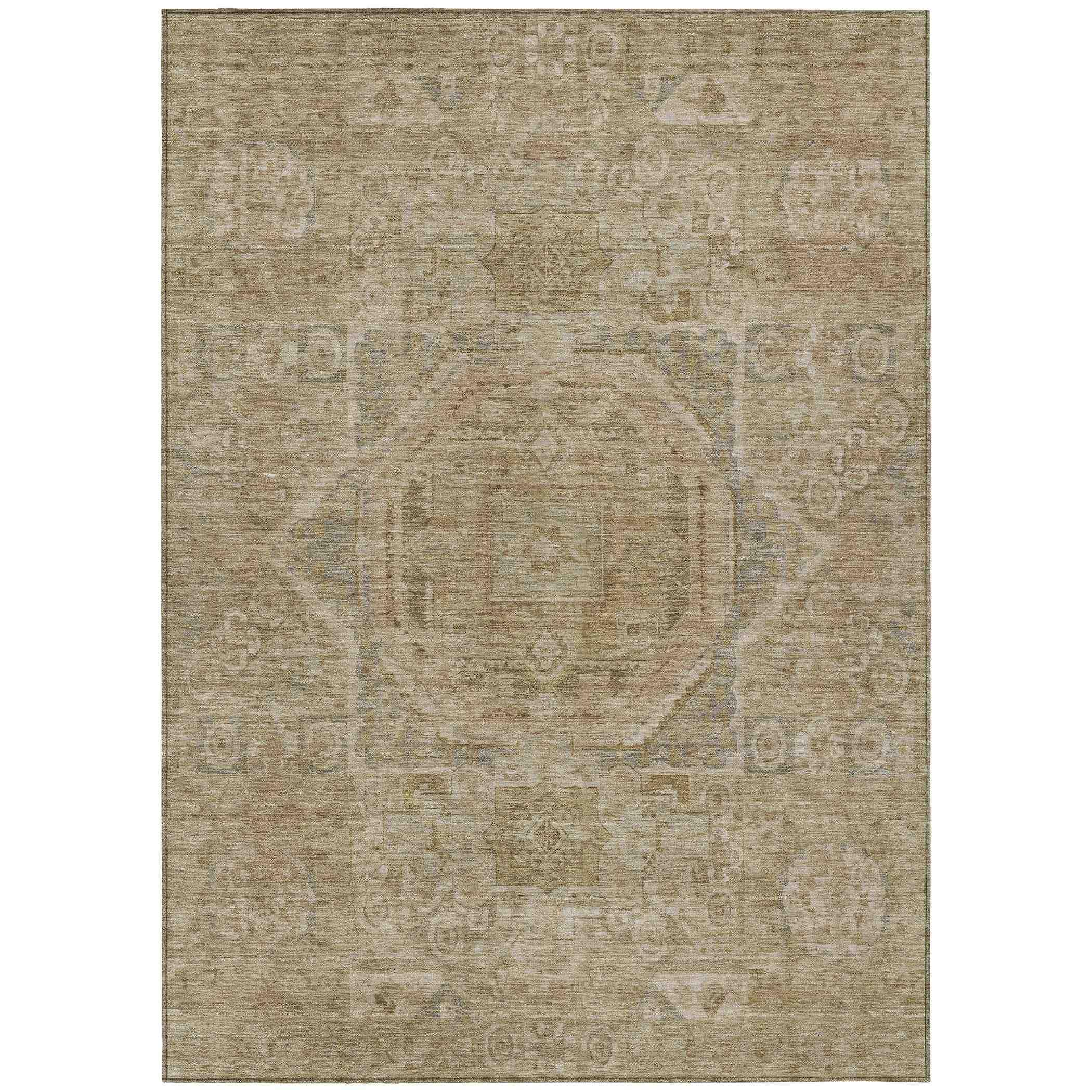 Addison Rugs Iriir Tan Washable Indoor-Outdoor Rug
