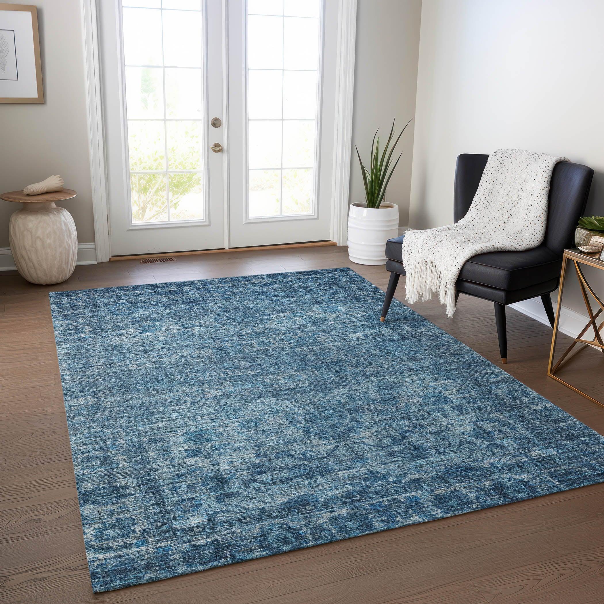 Addison Rugs Iriira Blue Washable Indoor-Outdoor Rug