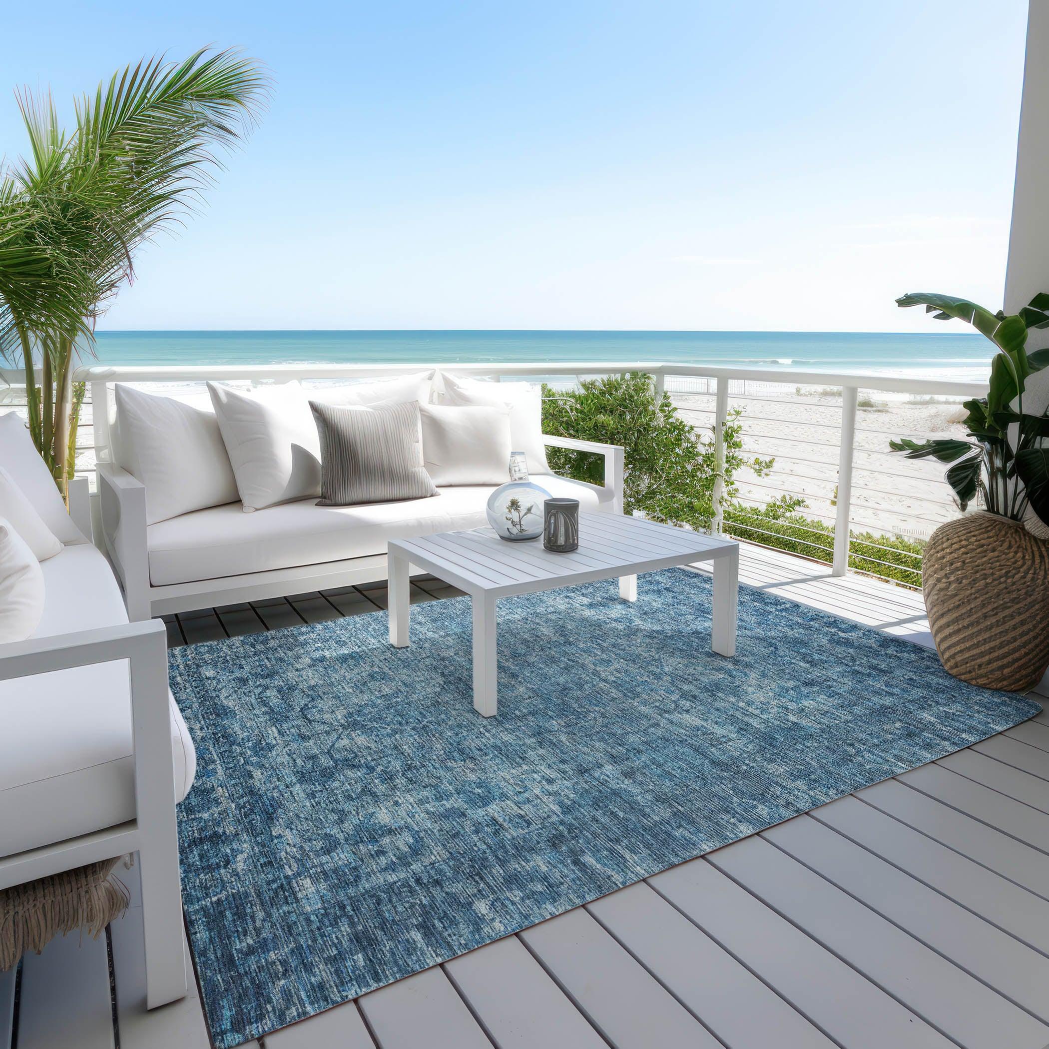Addison Rugs Iriira Blue Washable Indoor-Outdoor Rug