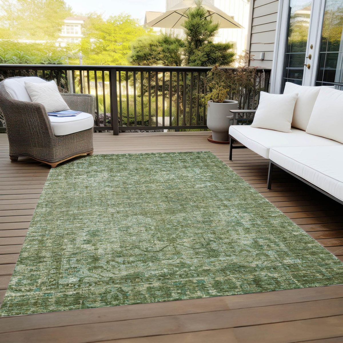 Addison Rugs Iriira Green Washable Indoor-Outdoor Rug