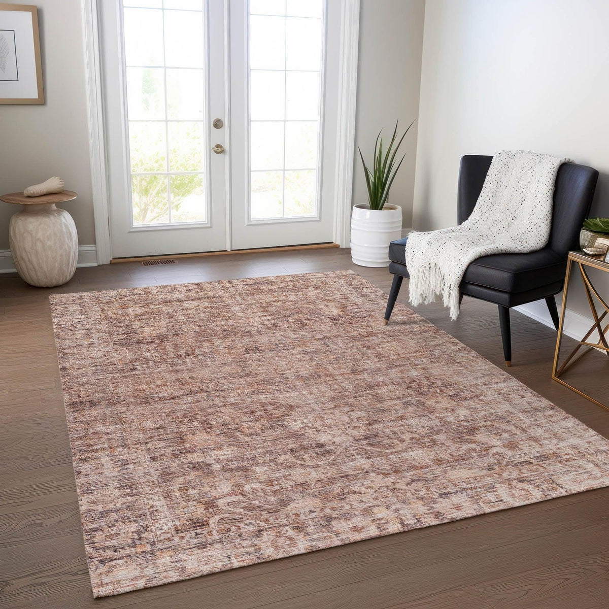 Addison Rugs Iriira Orange Washable Indoor-Outdoor Rug